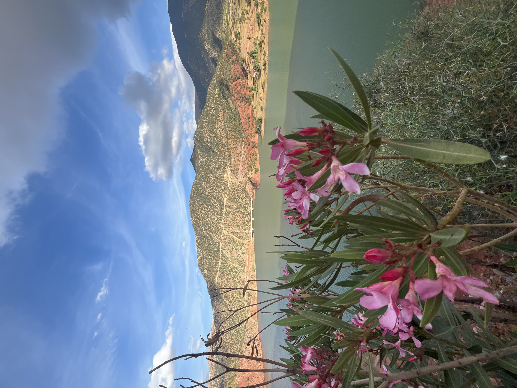 Visitor documents lakeside moments near Ouaouizert, Morocco