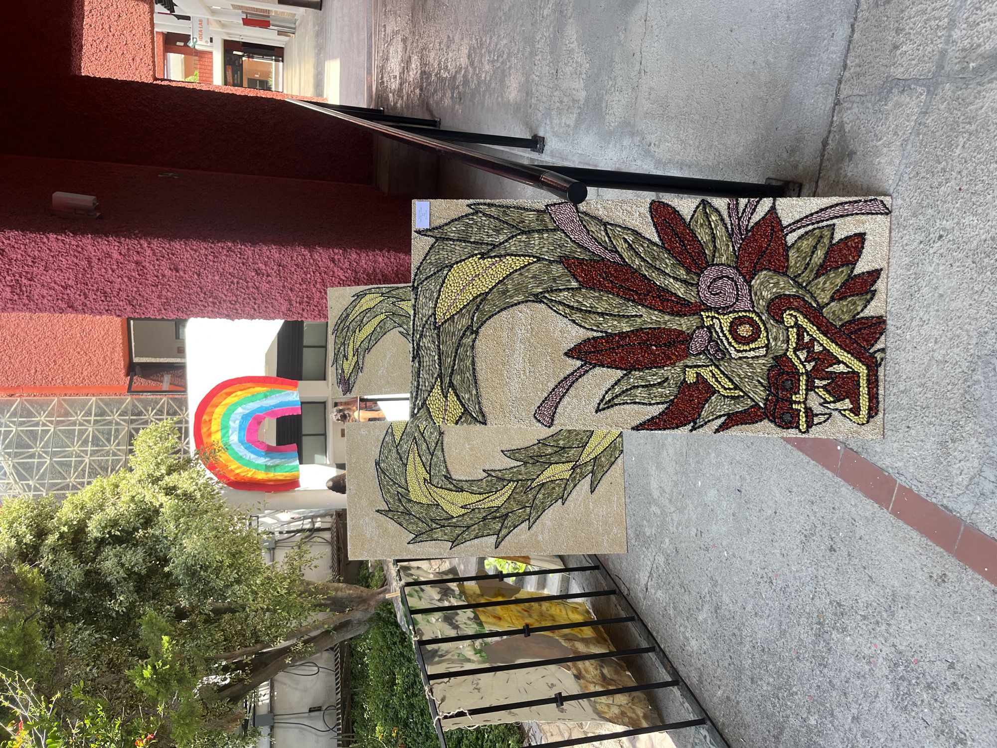Art exhibition displays paintings indoors and outdoors in Cholula