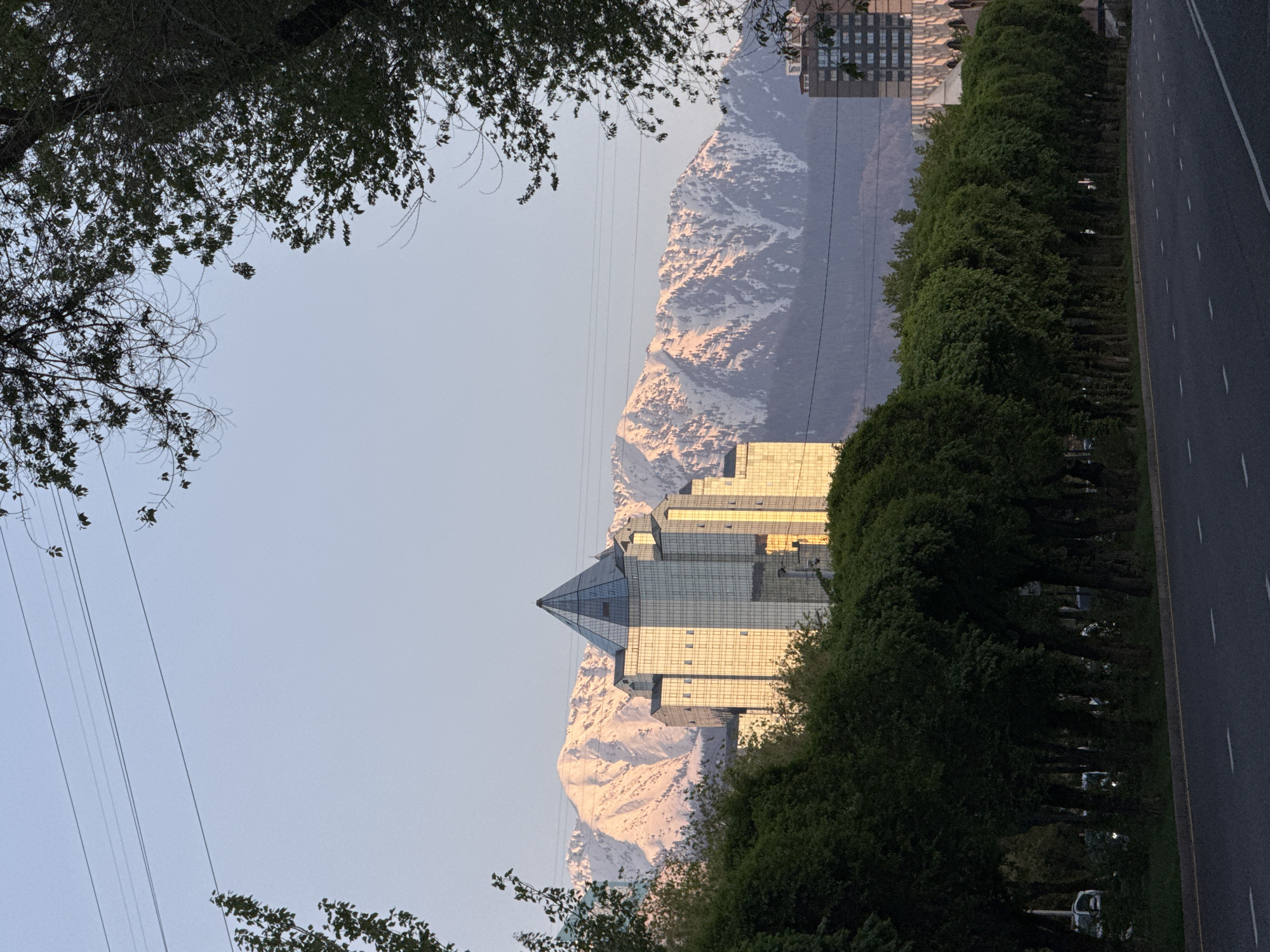 Traffic jam observed in Almaty during sunset hours
