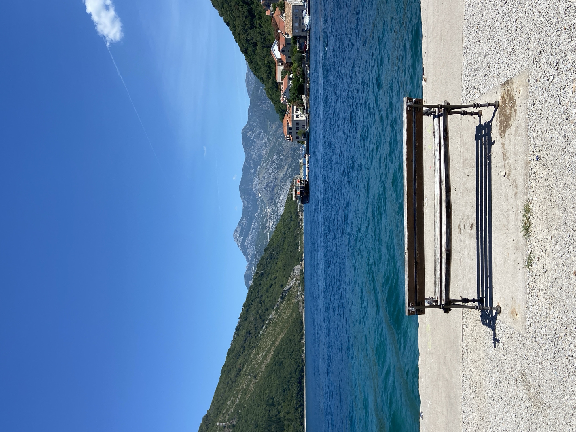 Ferry crossing at Lepetane on a clear Bay of Kotor morning