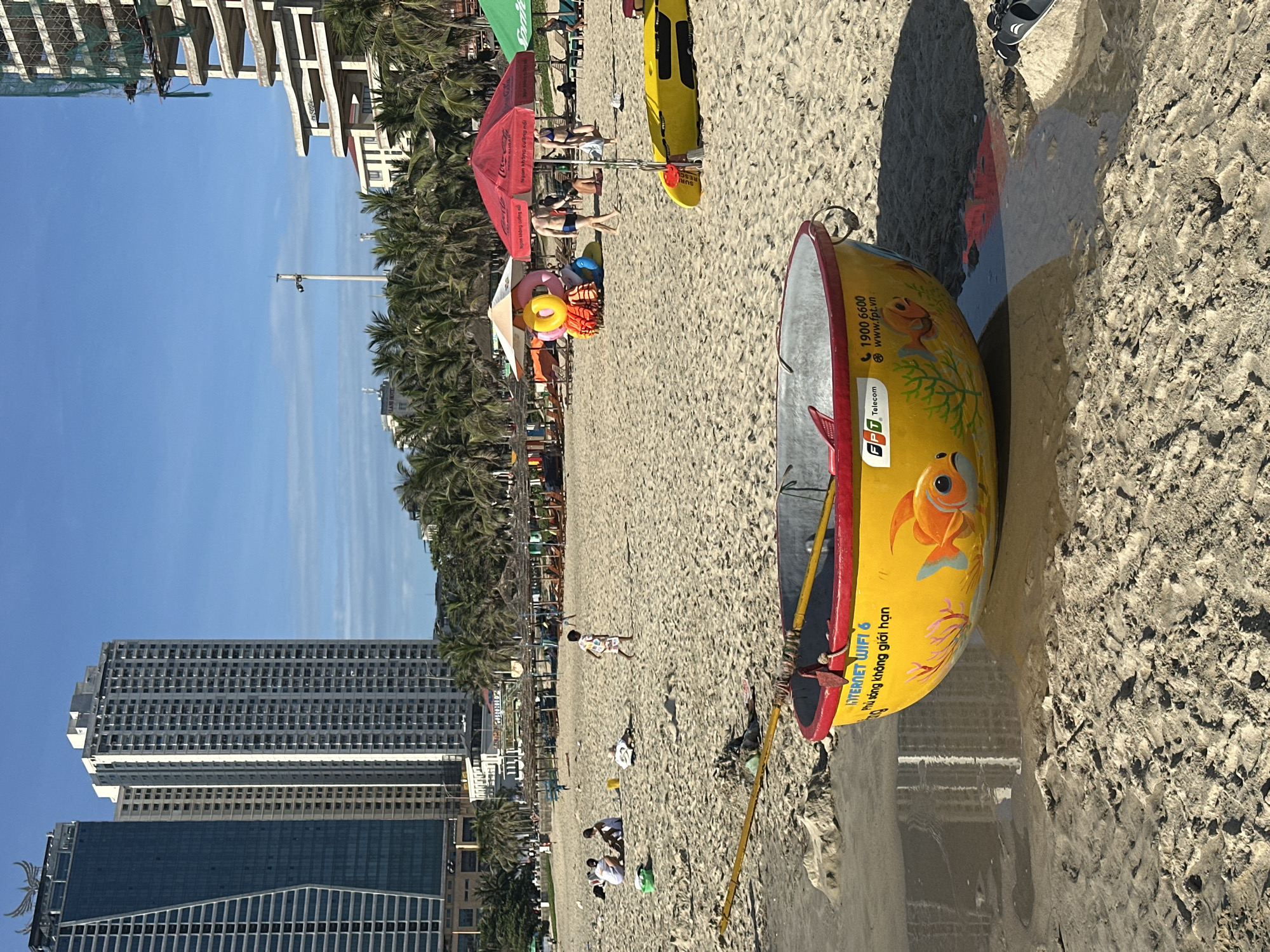 Crowded beach day at My Khe Beach, Da Nang