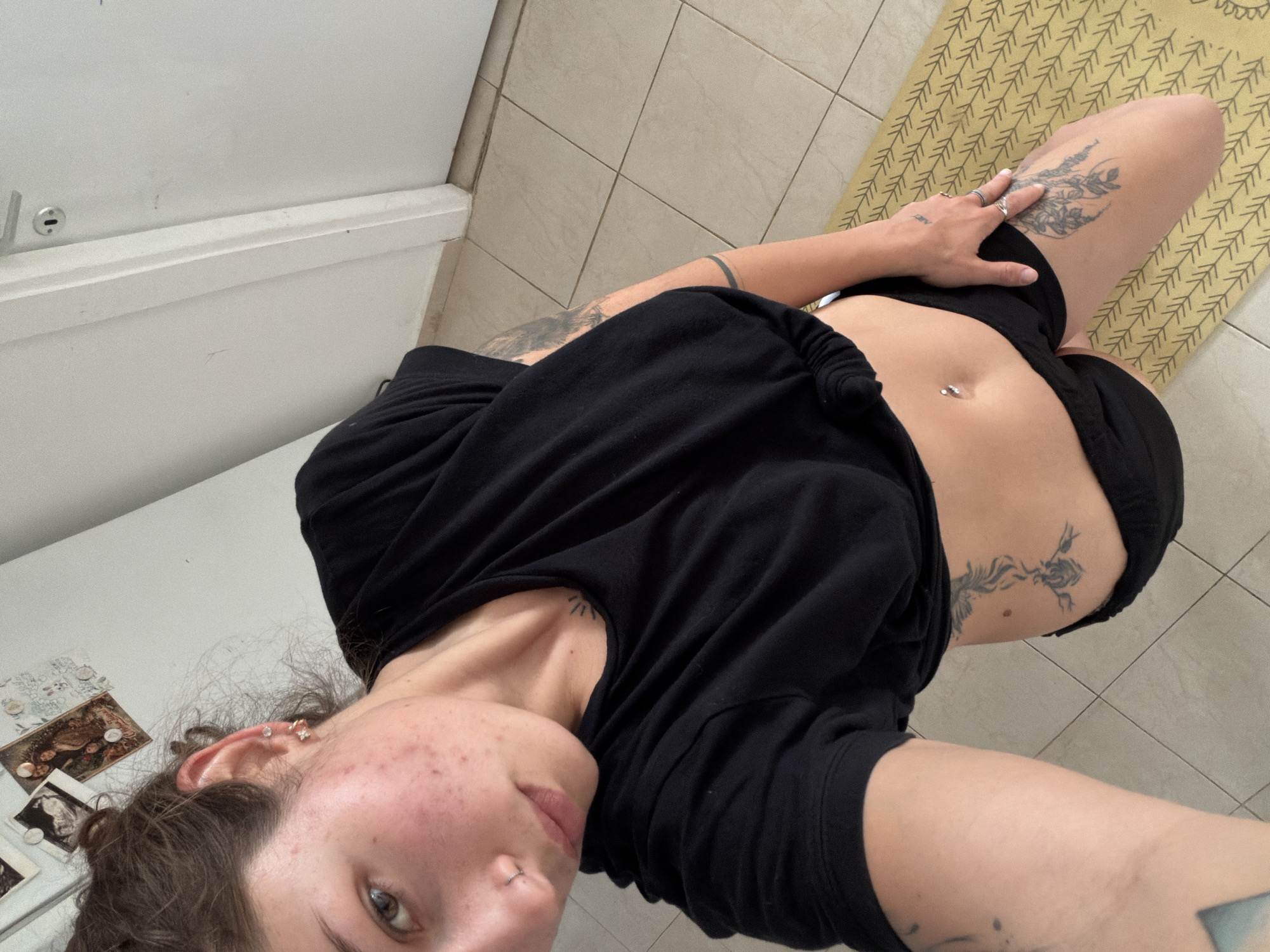 Woman photographed indoors in Kiryat Bialik kitchen area
