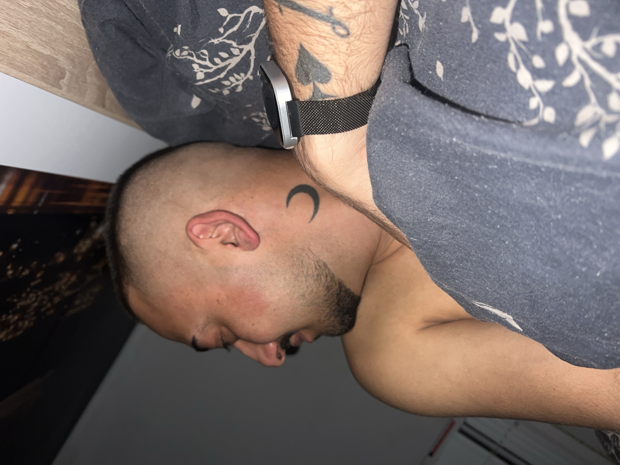 Person photographed resting indoors in Shumata, Bulgaria