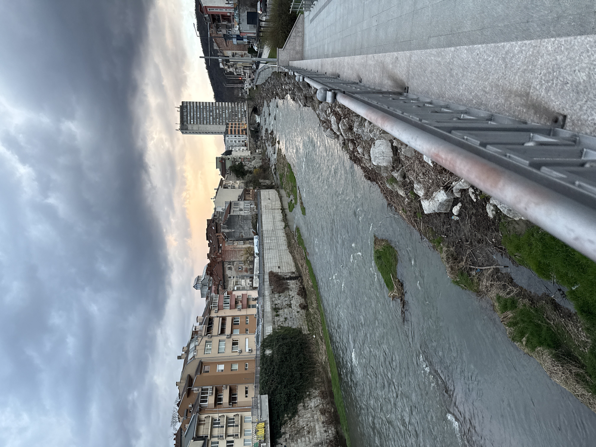Riverbank and street scenes documented in Gabrovo, Bulgaria