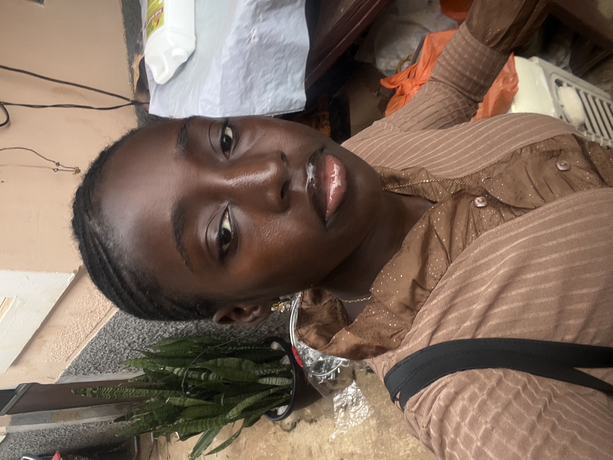 Outdoor selfie moment in Abuja, dressed up and ready