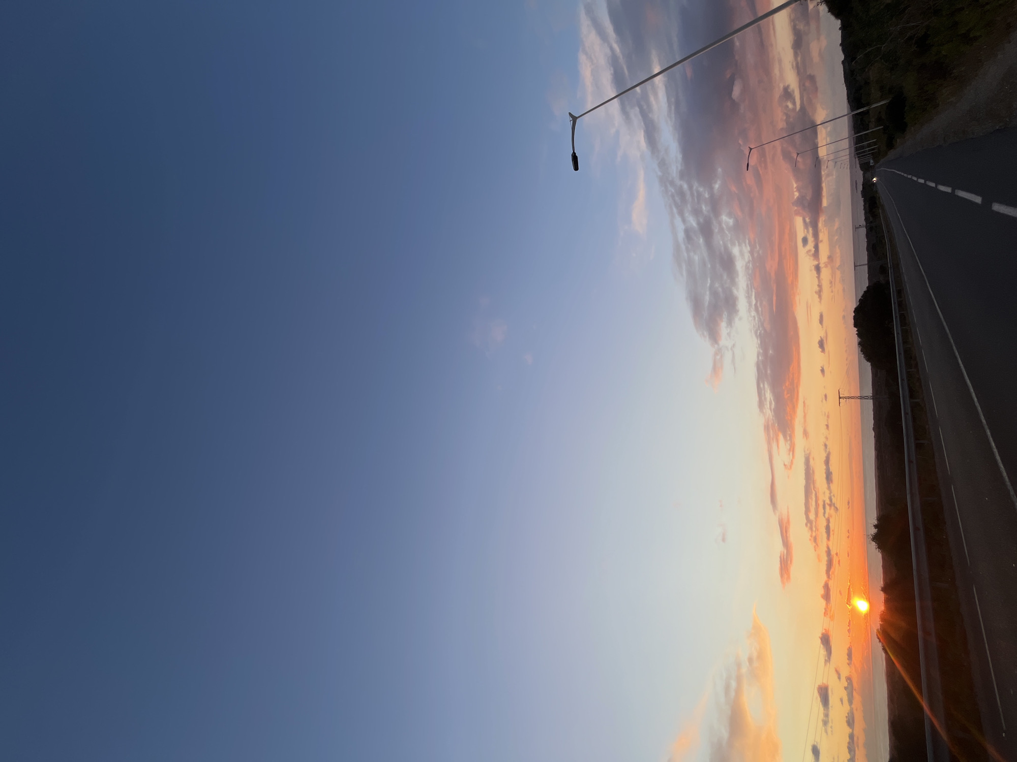 Sunset observed over road in Essaouira, Morocco