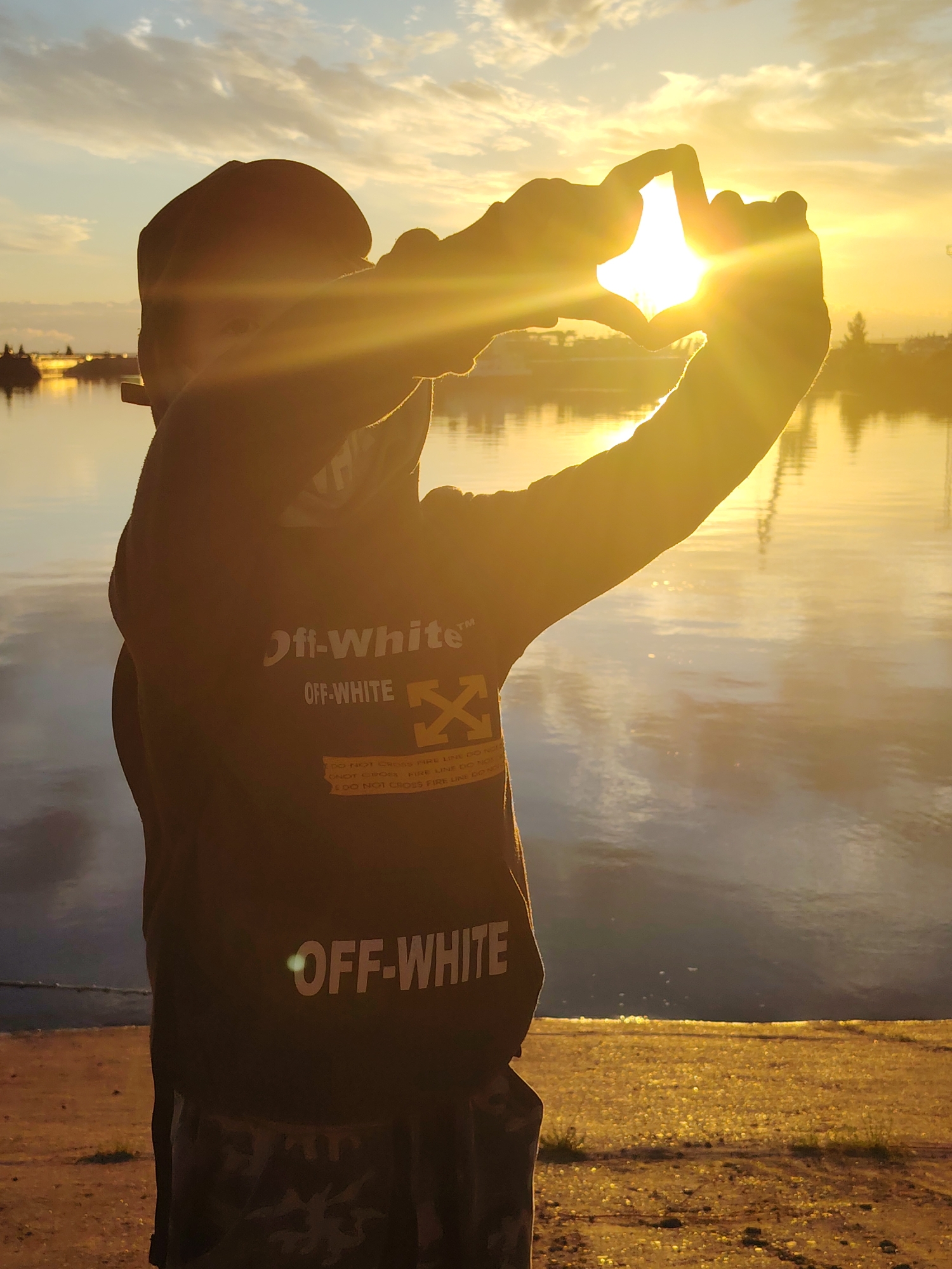Sunset fishing and golden light on the Kama River