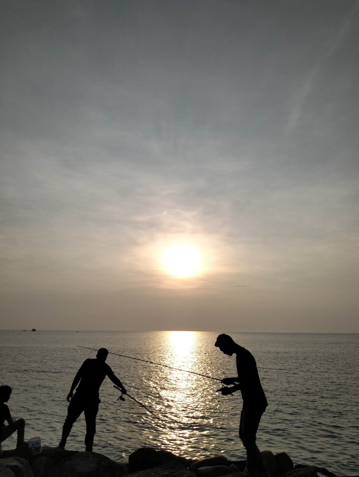 Evening fishing session captured along Lhokseumawe coastline