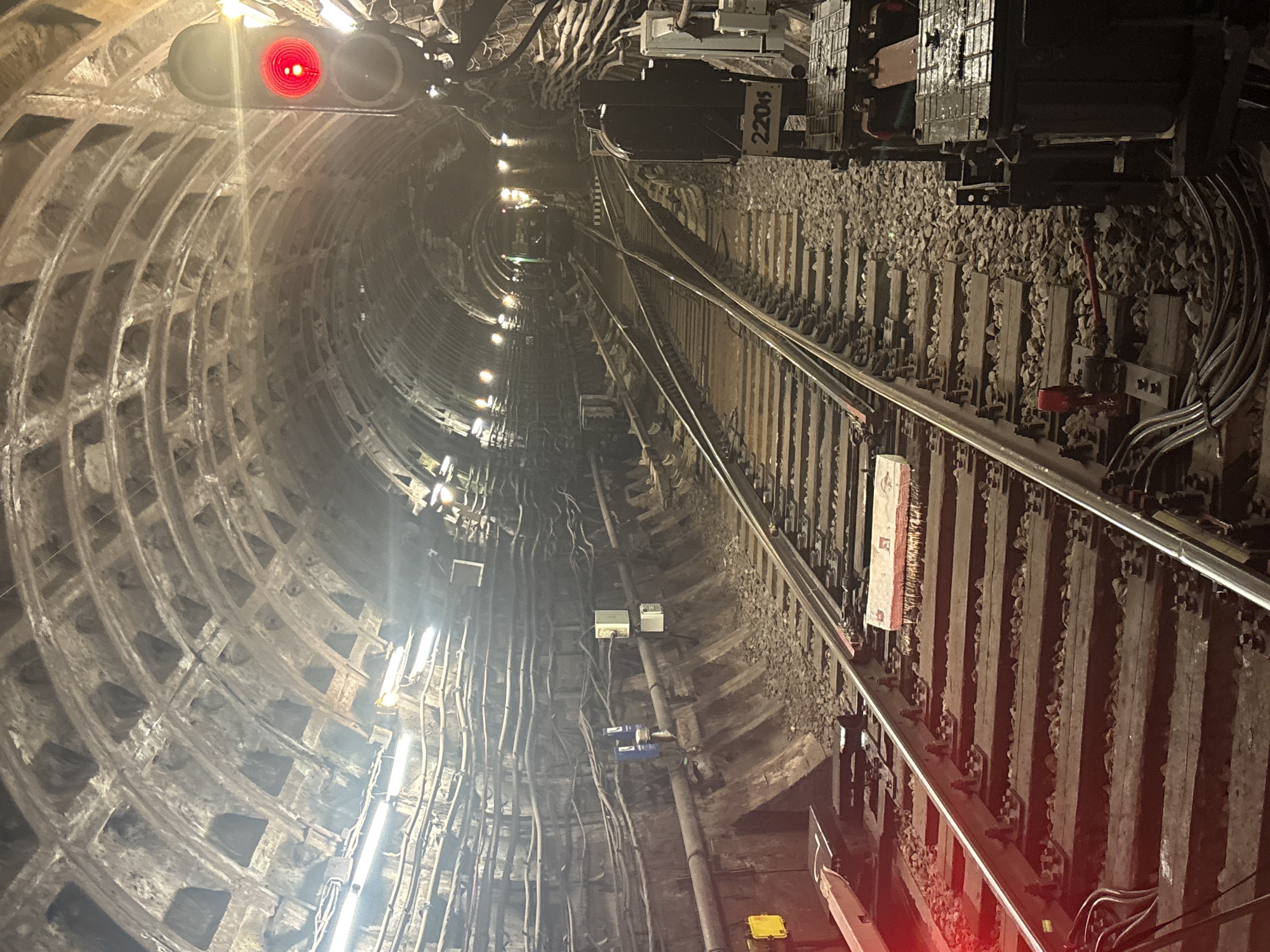Deep inside Saint Petersburg's metro tunnels, late night