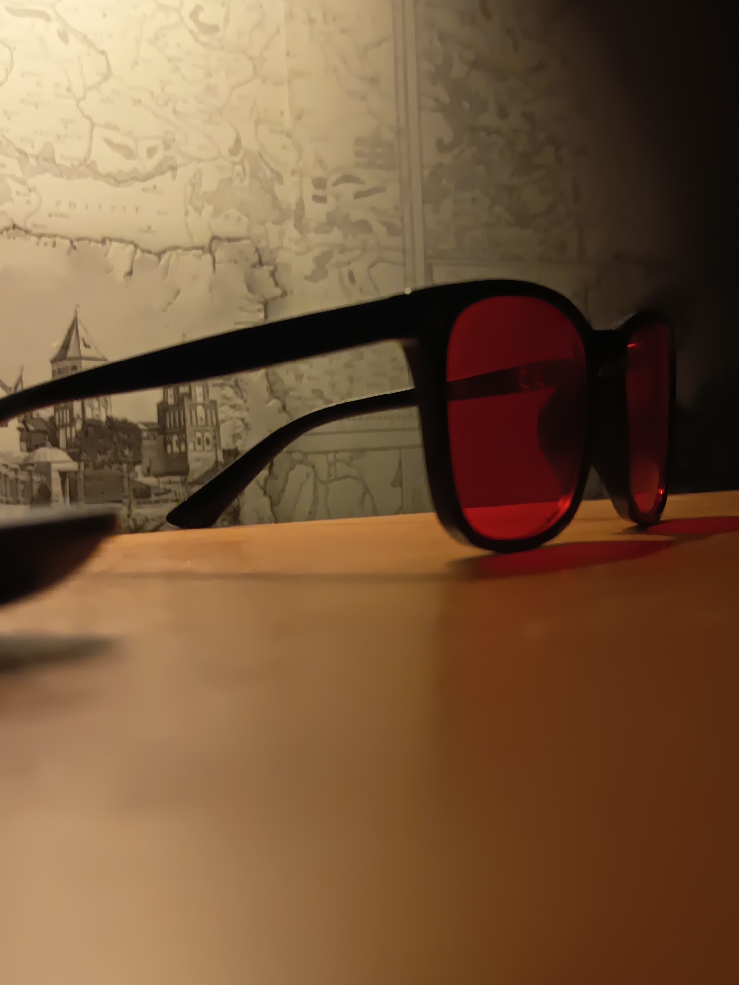 Glasses collection styled on a home studio desk in Izmail
