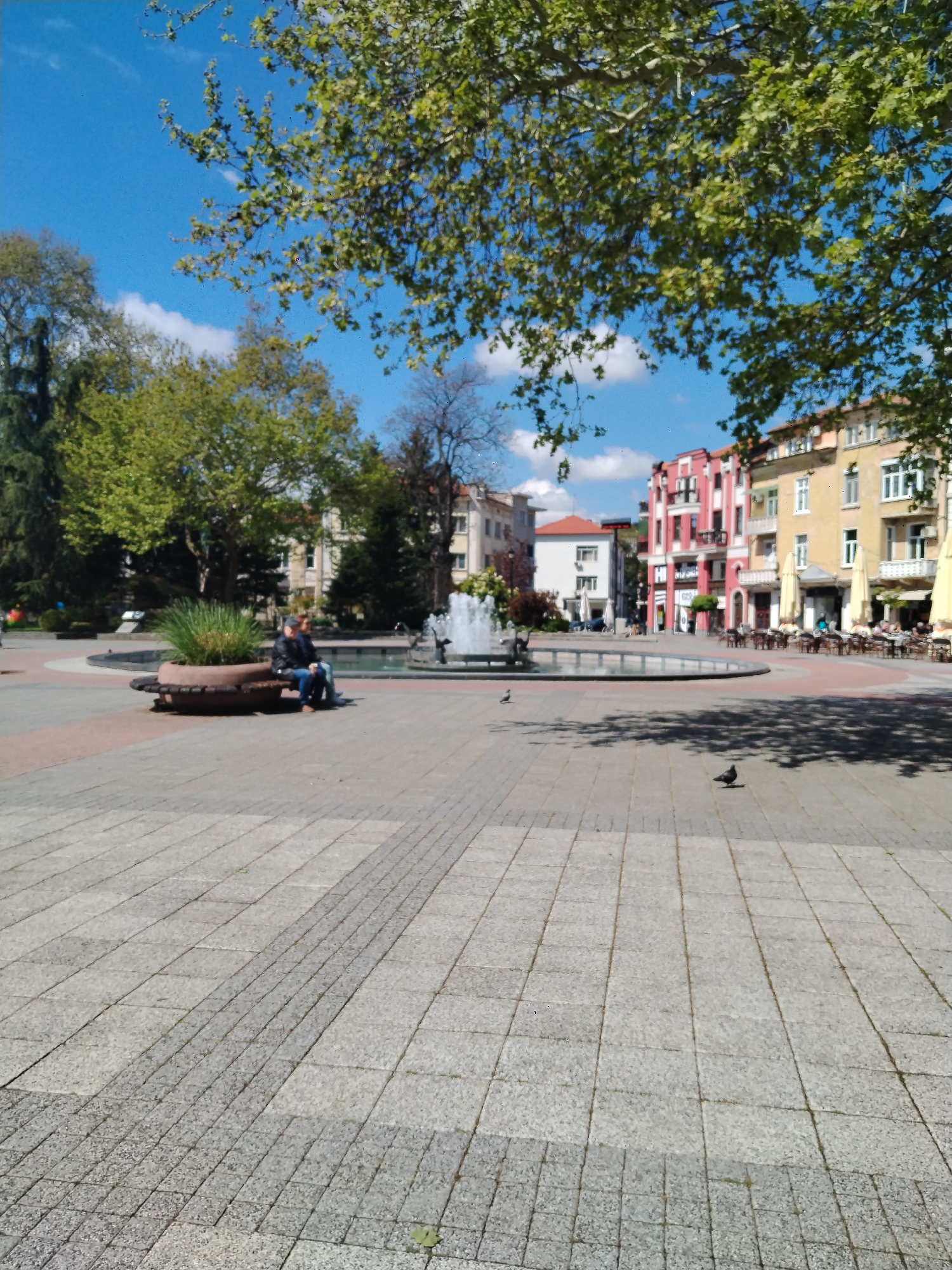 Pleasant morning captured in Plovdiv public square