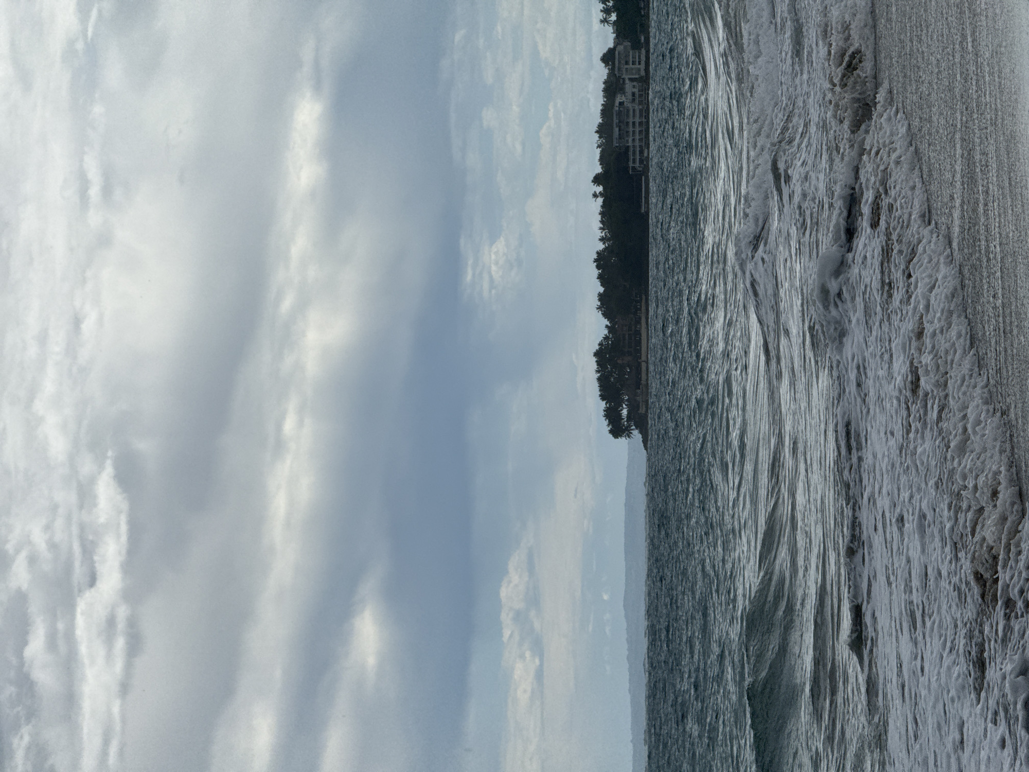 Overcast afternoon captured at Cabarete beach with active waves
