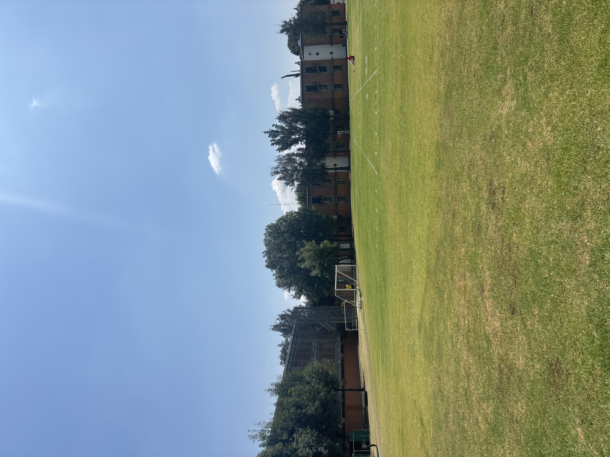 Football field photographed in San Andrés Cholula, Mexico