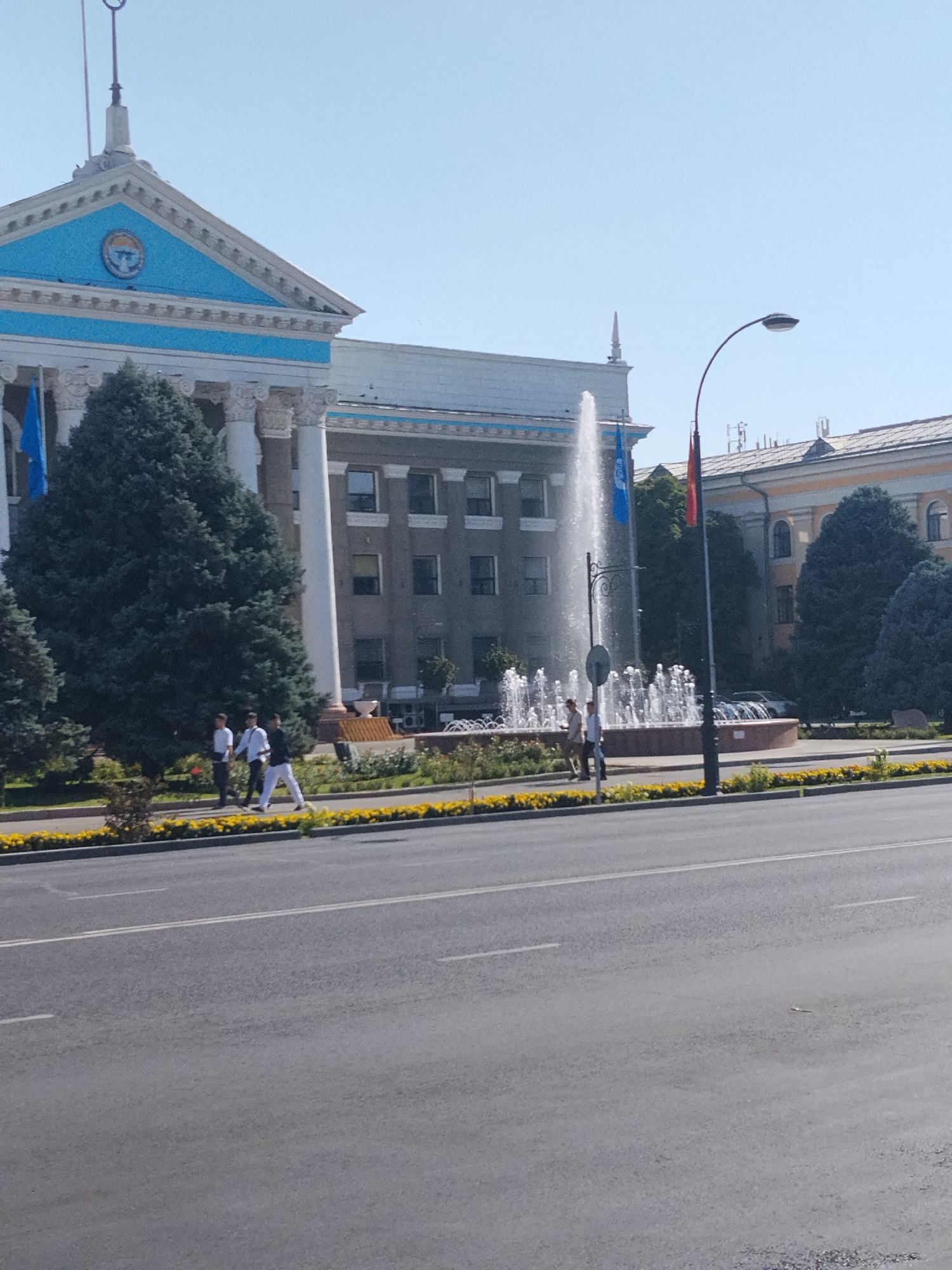 Ala-Too Square area during active renovation, Bishkek