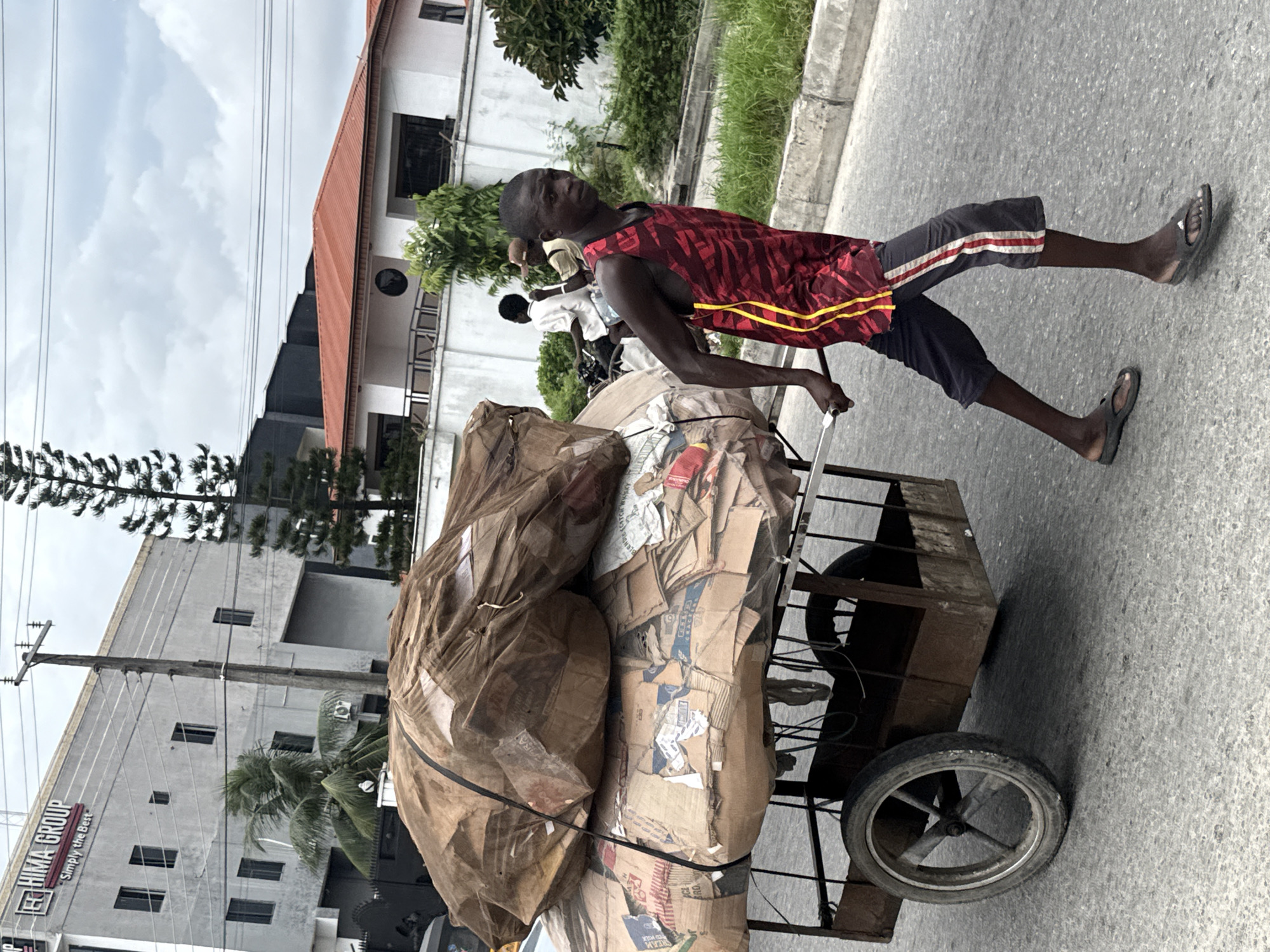 Afternoon street life and work scenes in Ado, Nigeria