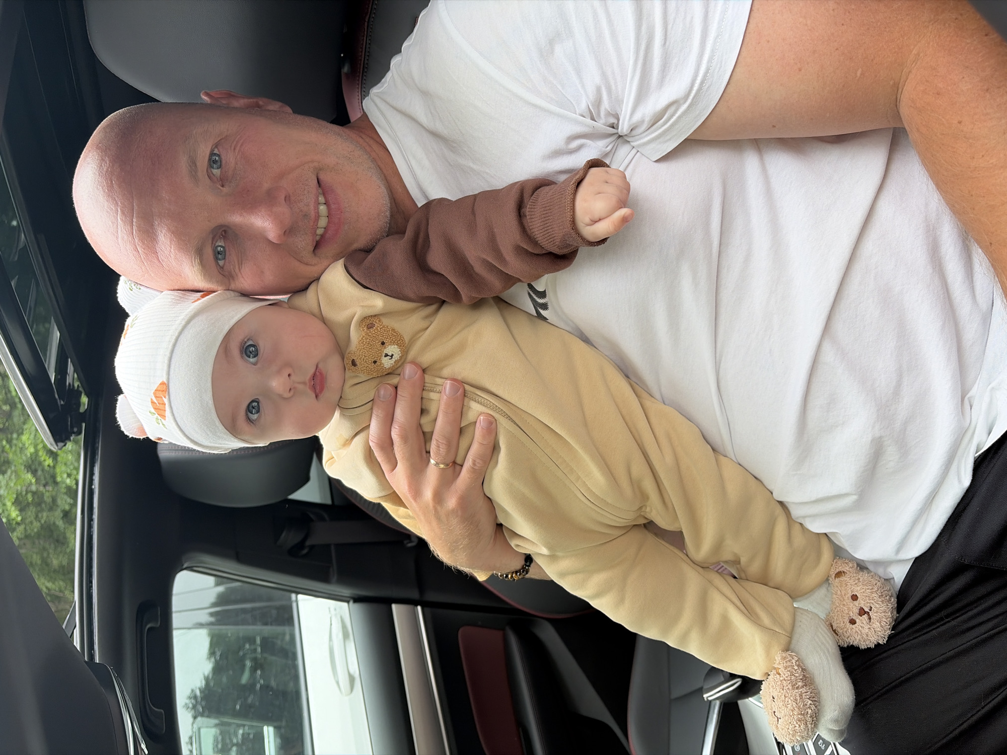 Family day out in Chaikovsky, Russia, summer morning