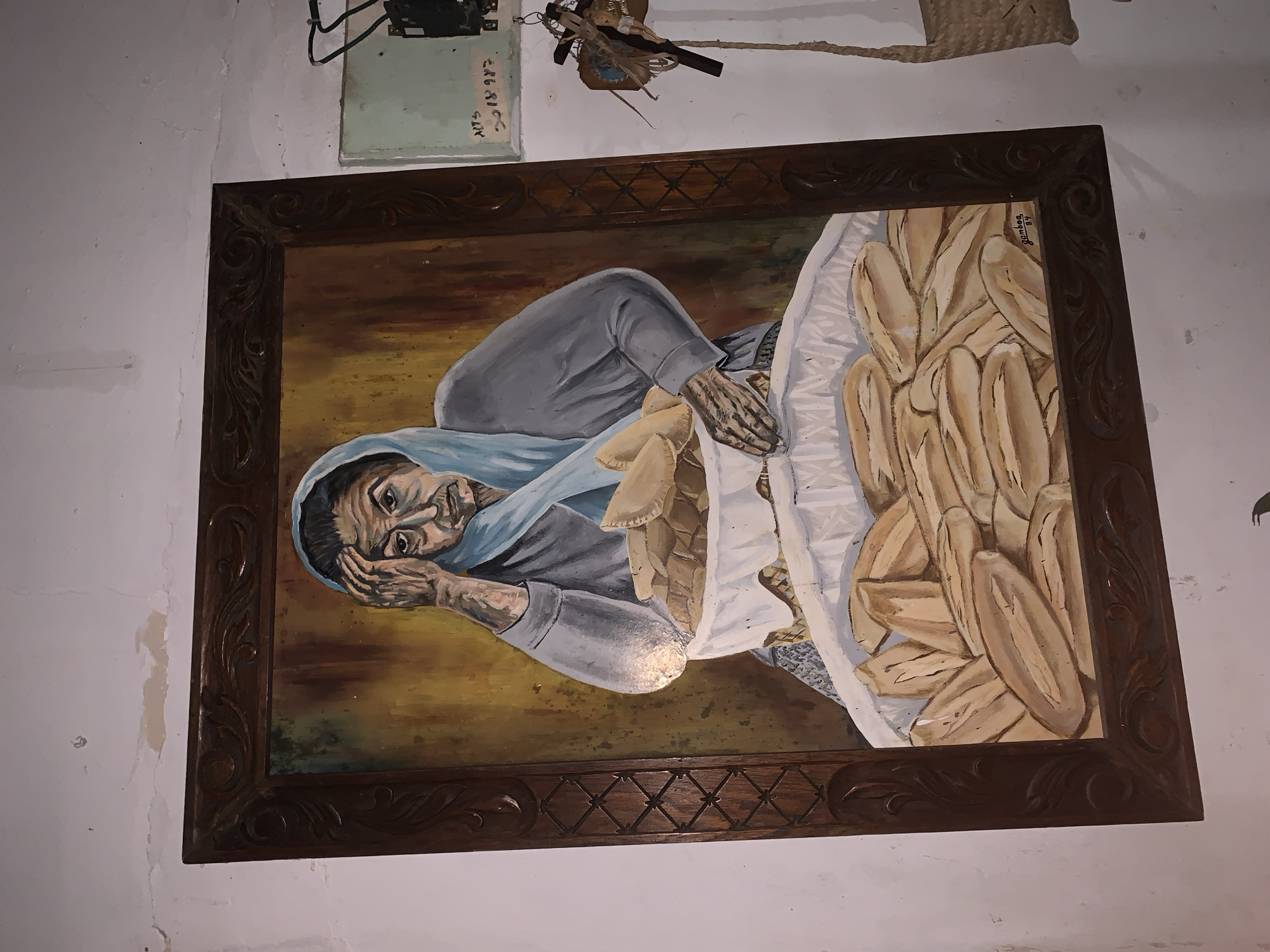 Art collection displayed on walls in Santa Ana