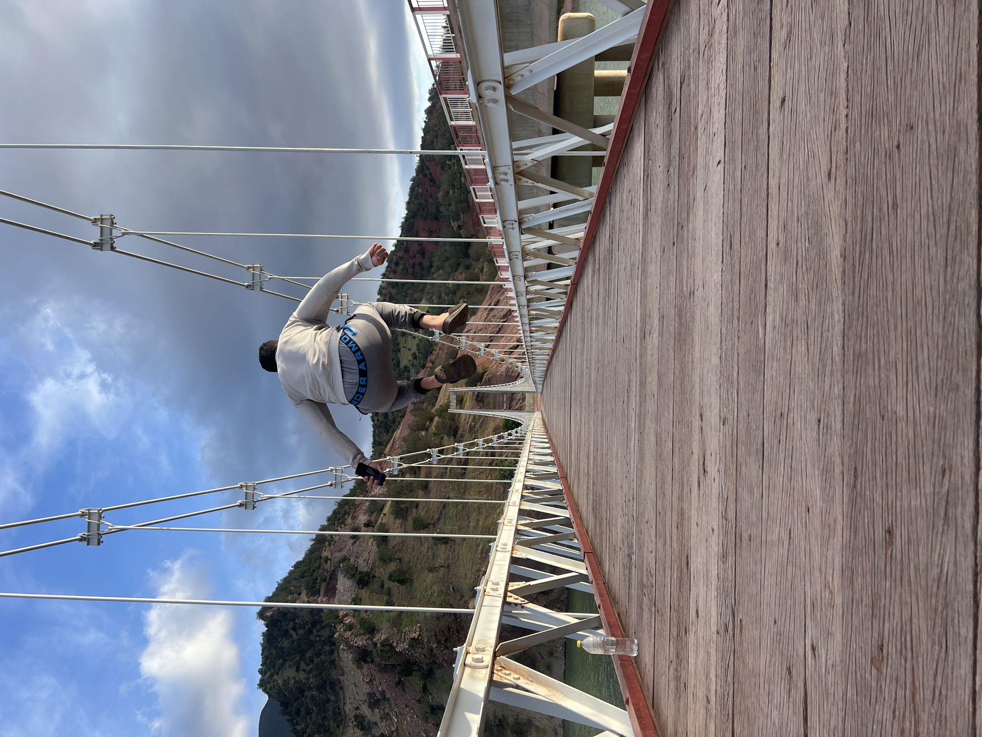 Man performs bridge stunts near Ouaouizert, Morocco