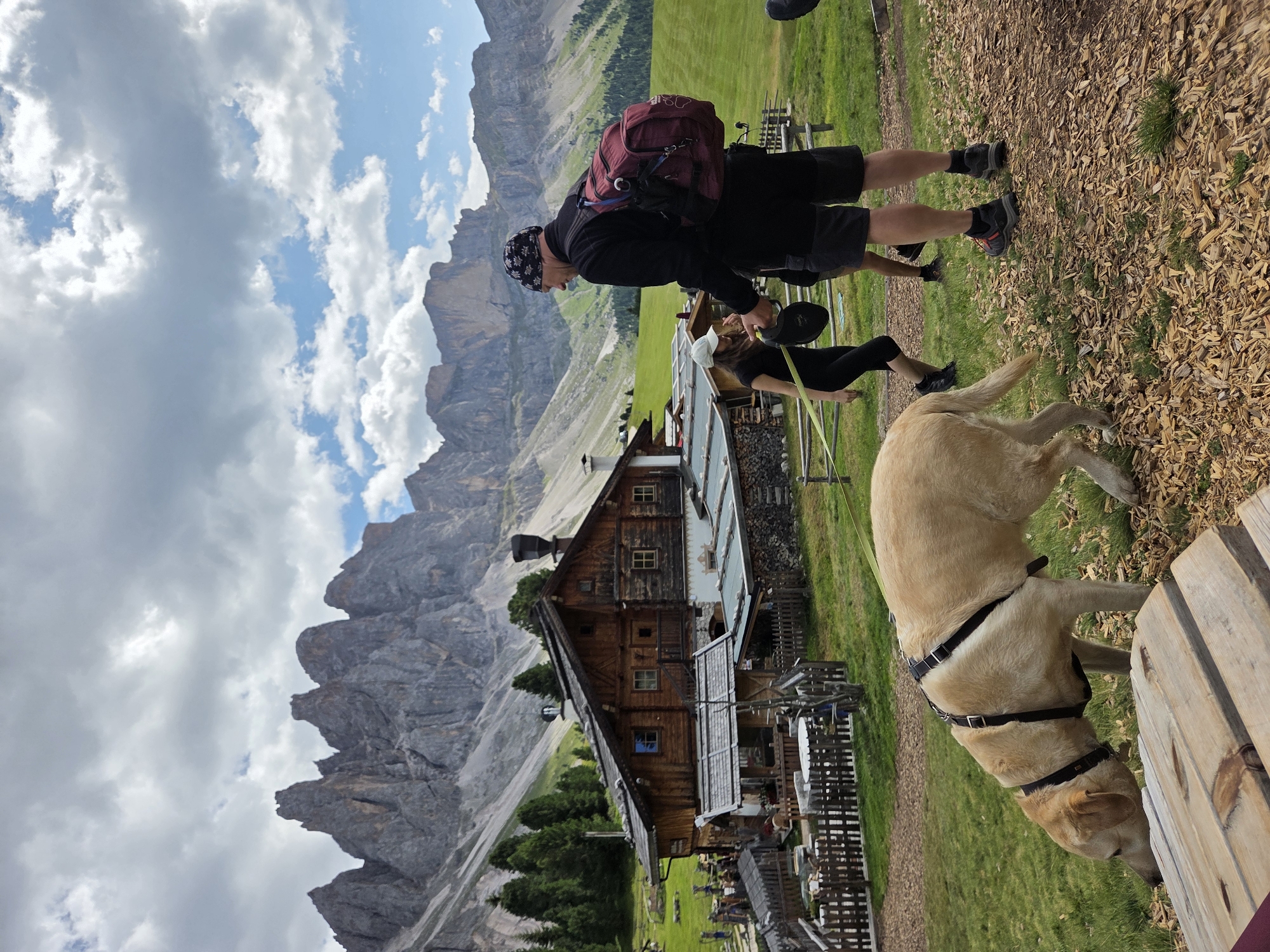 Rest stop at a Dolomites lodge mid-hike