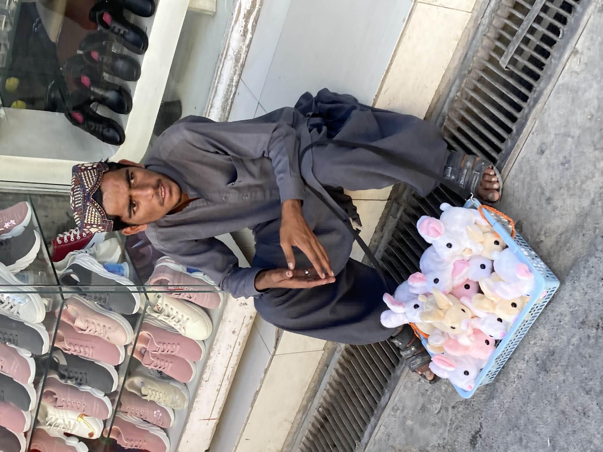 Street vendors display goods in Quetta marketplace Friday afternoon