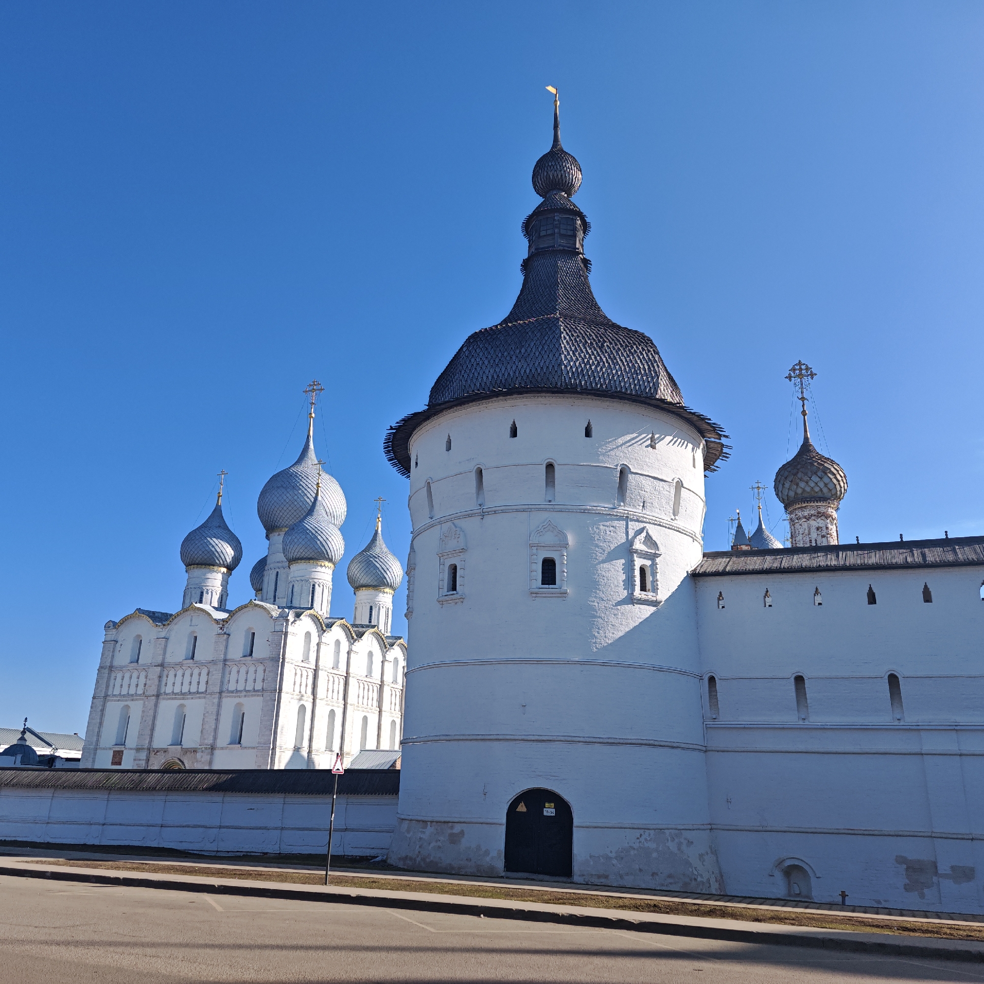 Morning sunlight illuminates historic monastery in Ketoshi, Russia