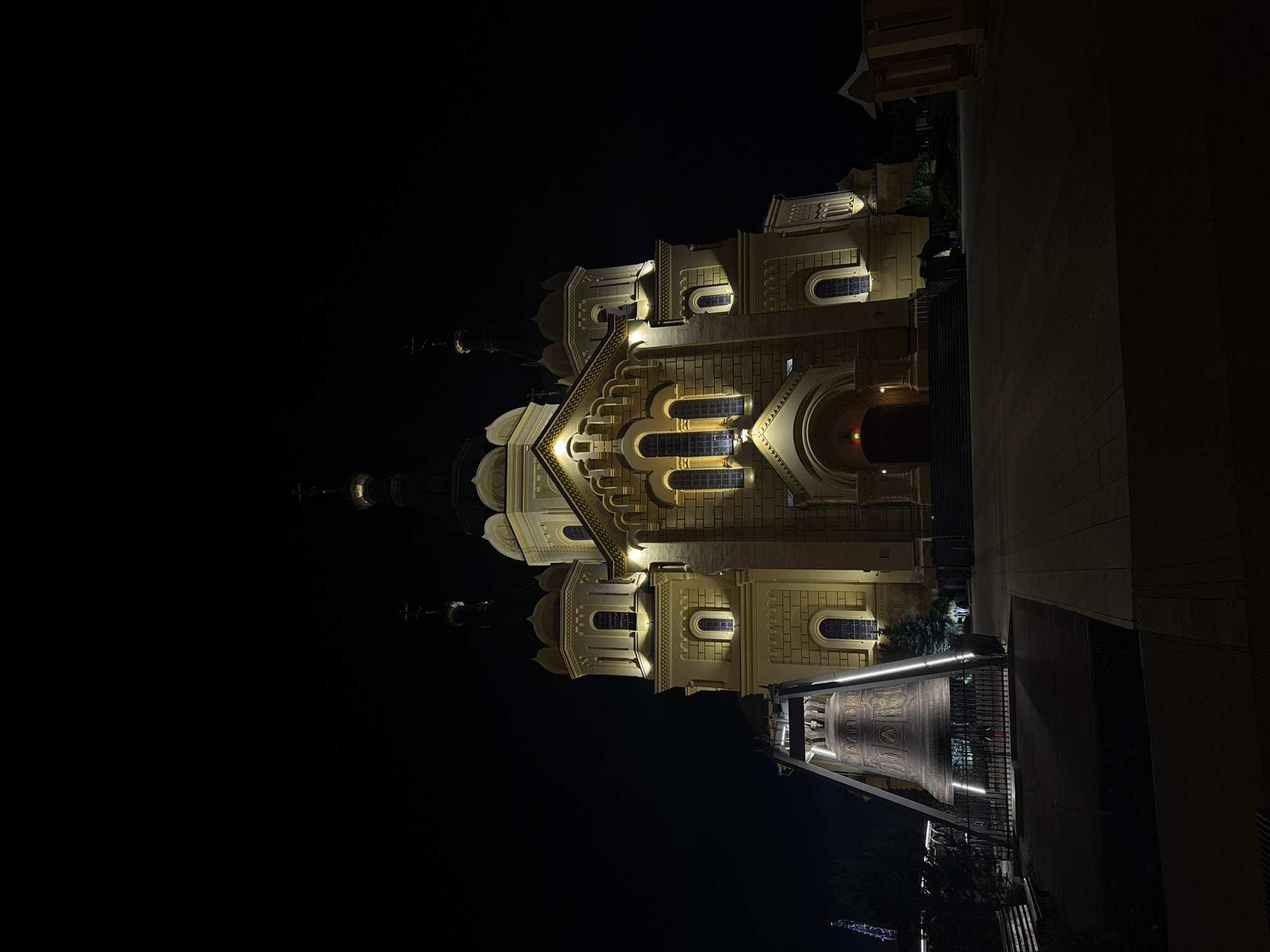Nighttime architectural photography session captures illuminated Nizhny Novgorod landmarks
