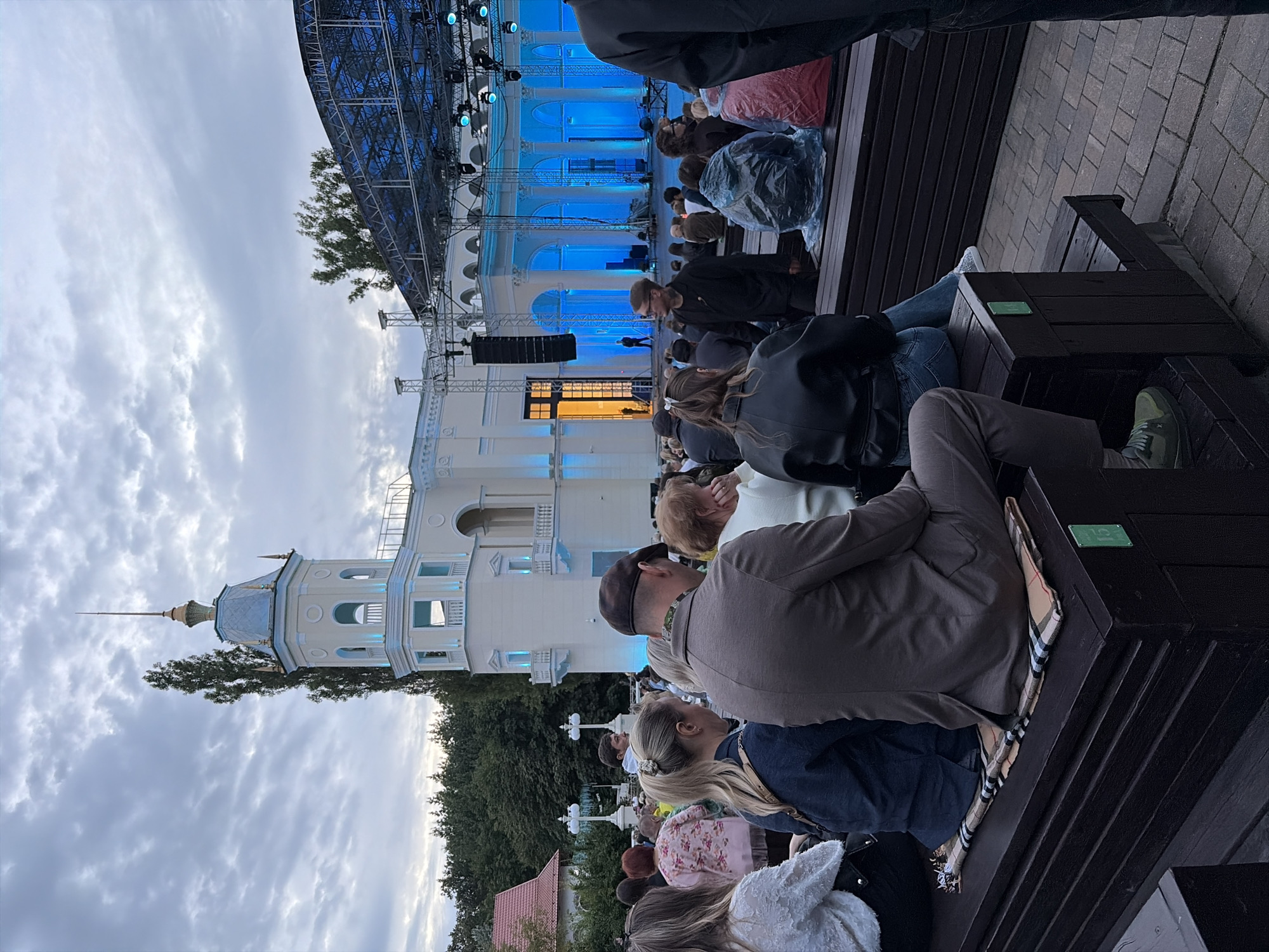 Evening outdoor event at Ostankino Tower, Moscow