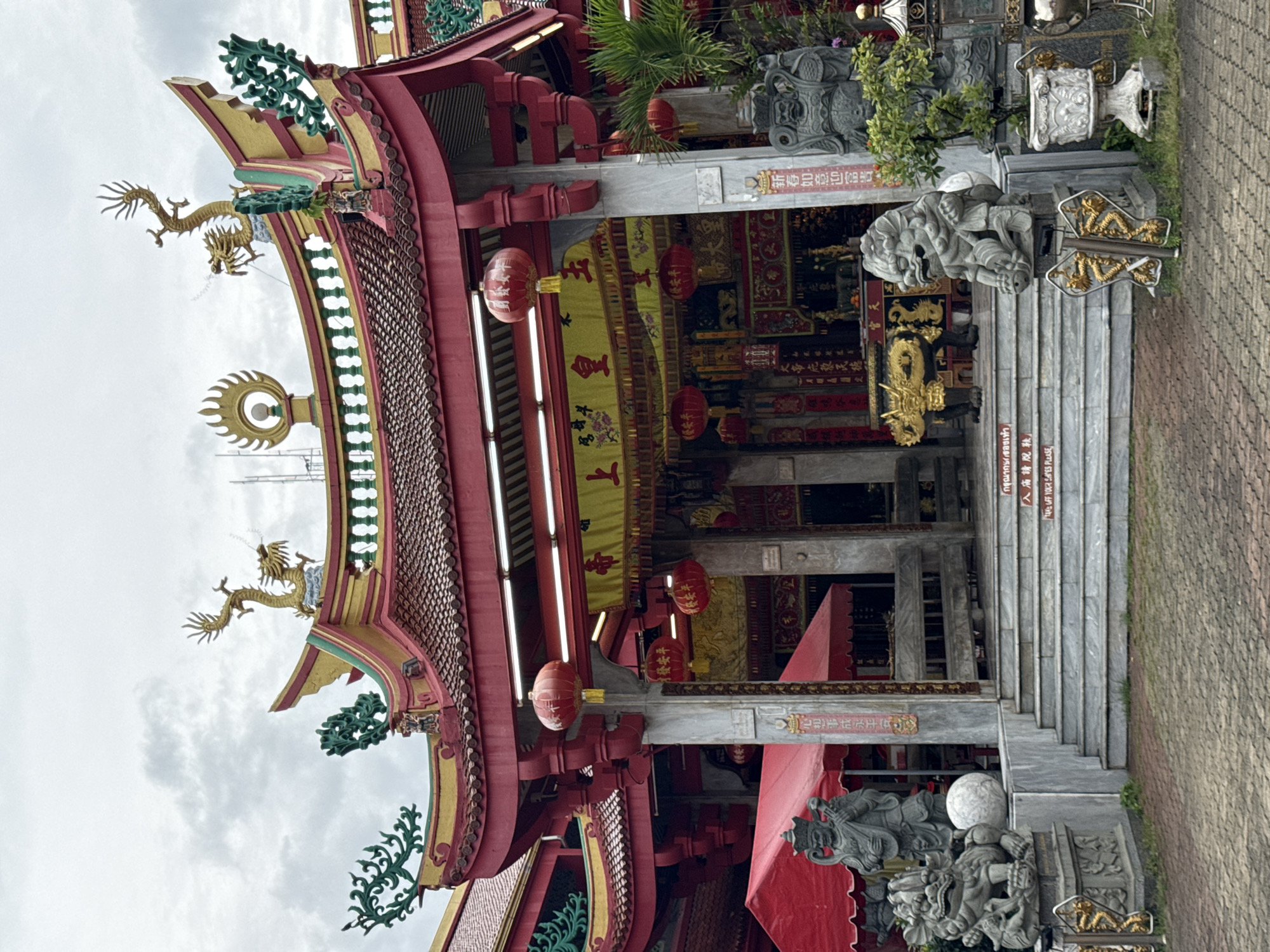 Chinese temple and street details in Phuket's old city