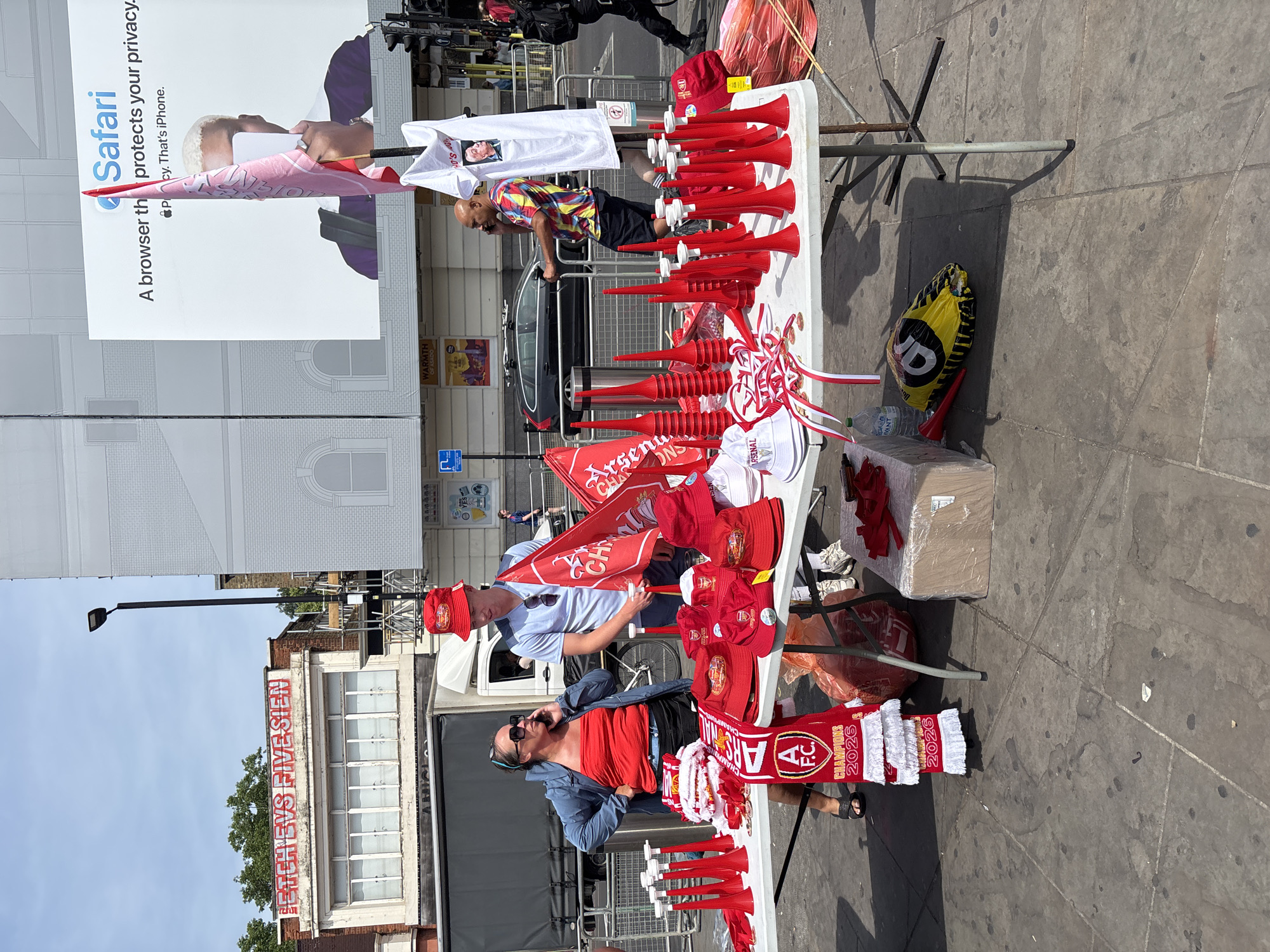 Arsenal merchandise vendor spotted on London street