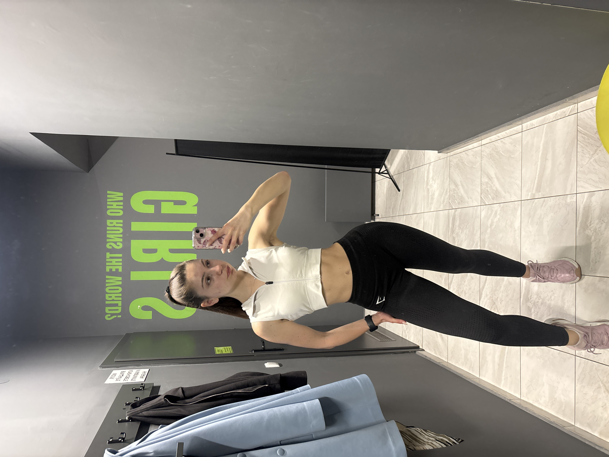 Woman documents workout session at Varna gym facility