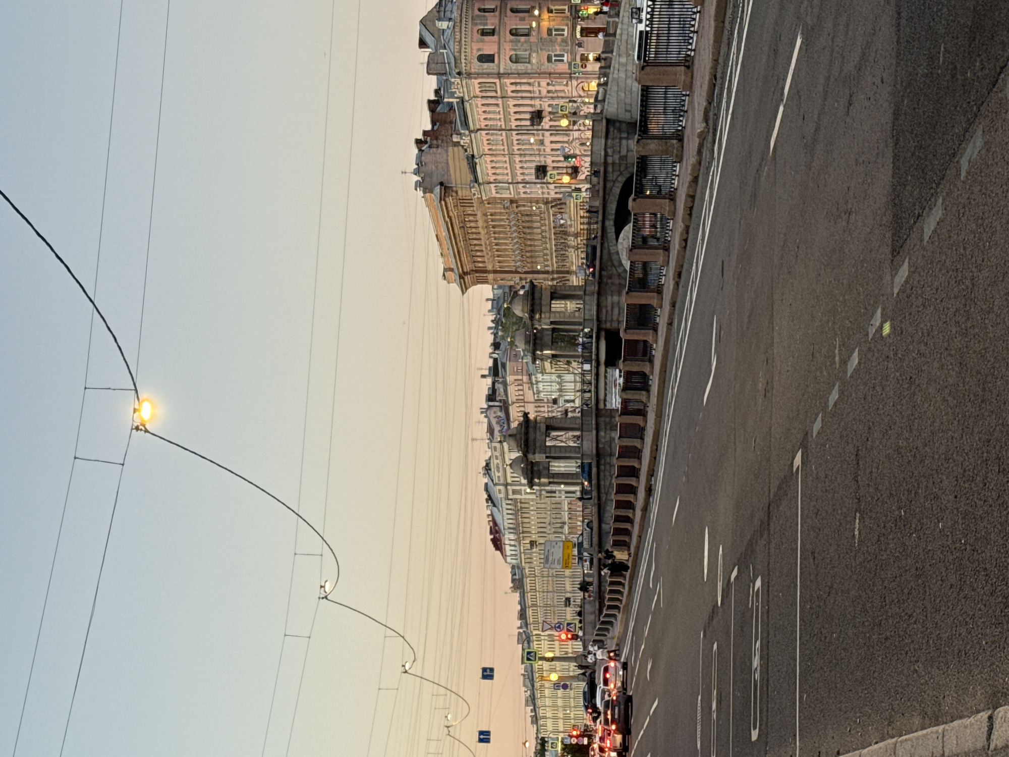 Saint Petersburg streets and waterways on a summer evening
