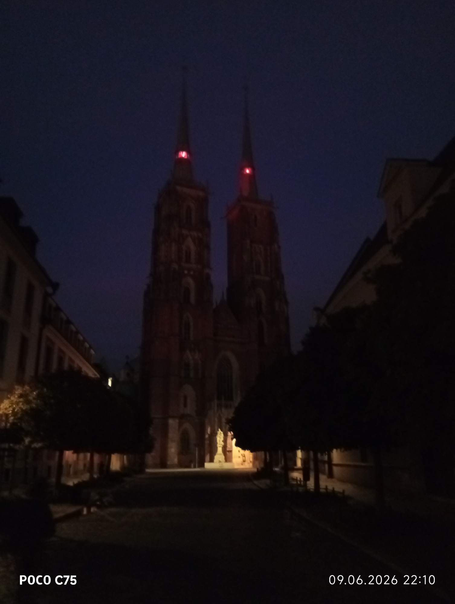 Evening stroll documented across nighttime Wrocław, Poland