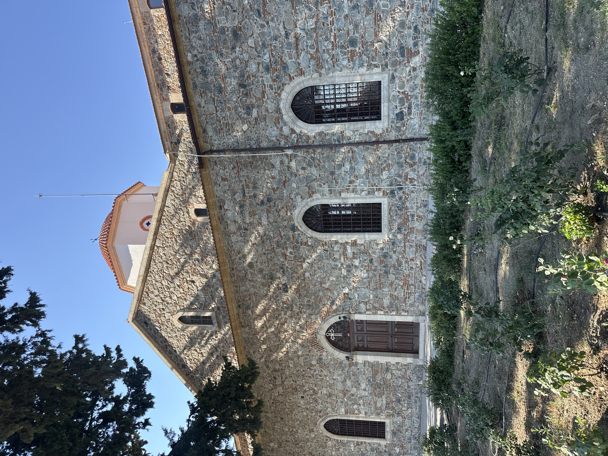 Stone church and grape mural define Agros village character