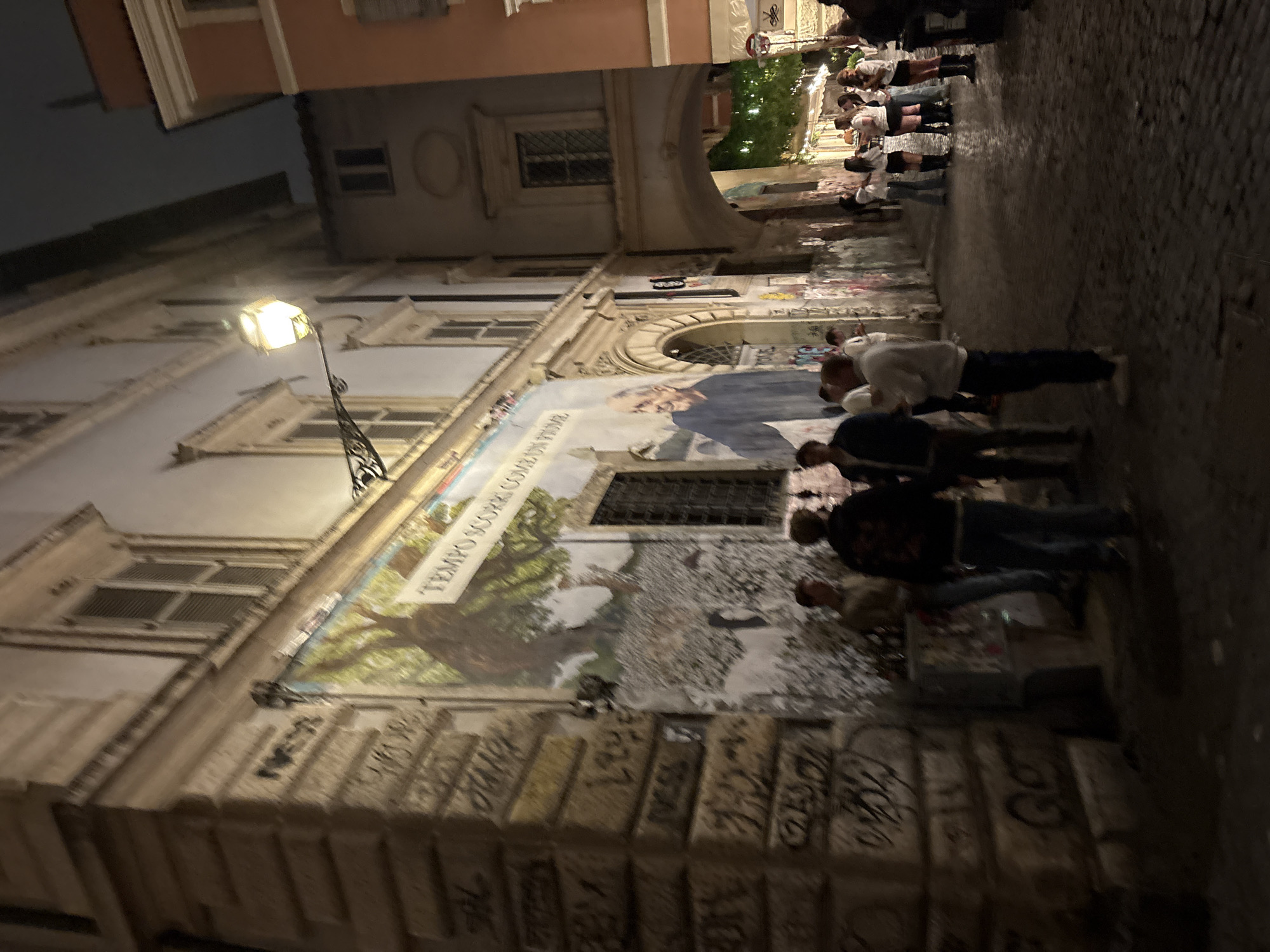 Evening life documented in Rome's Trastevere district