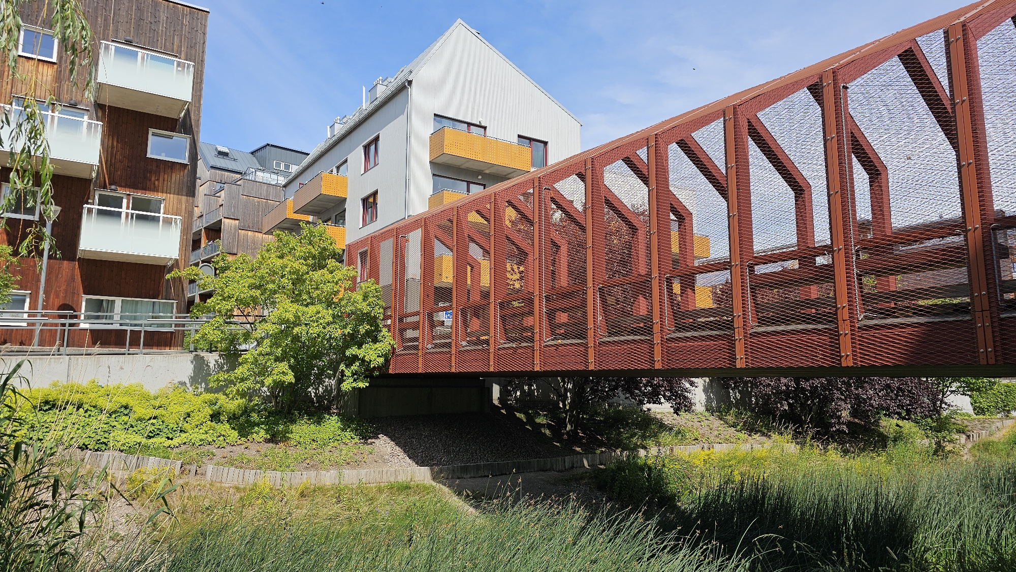 Linköping's modern waterfront district along the Silverån