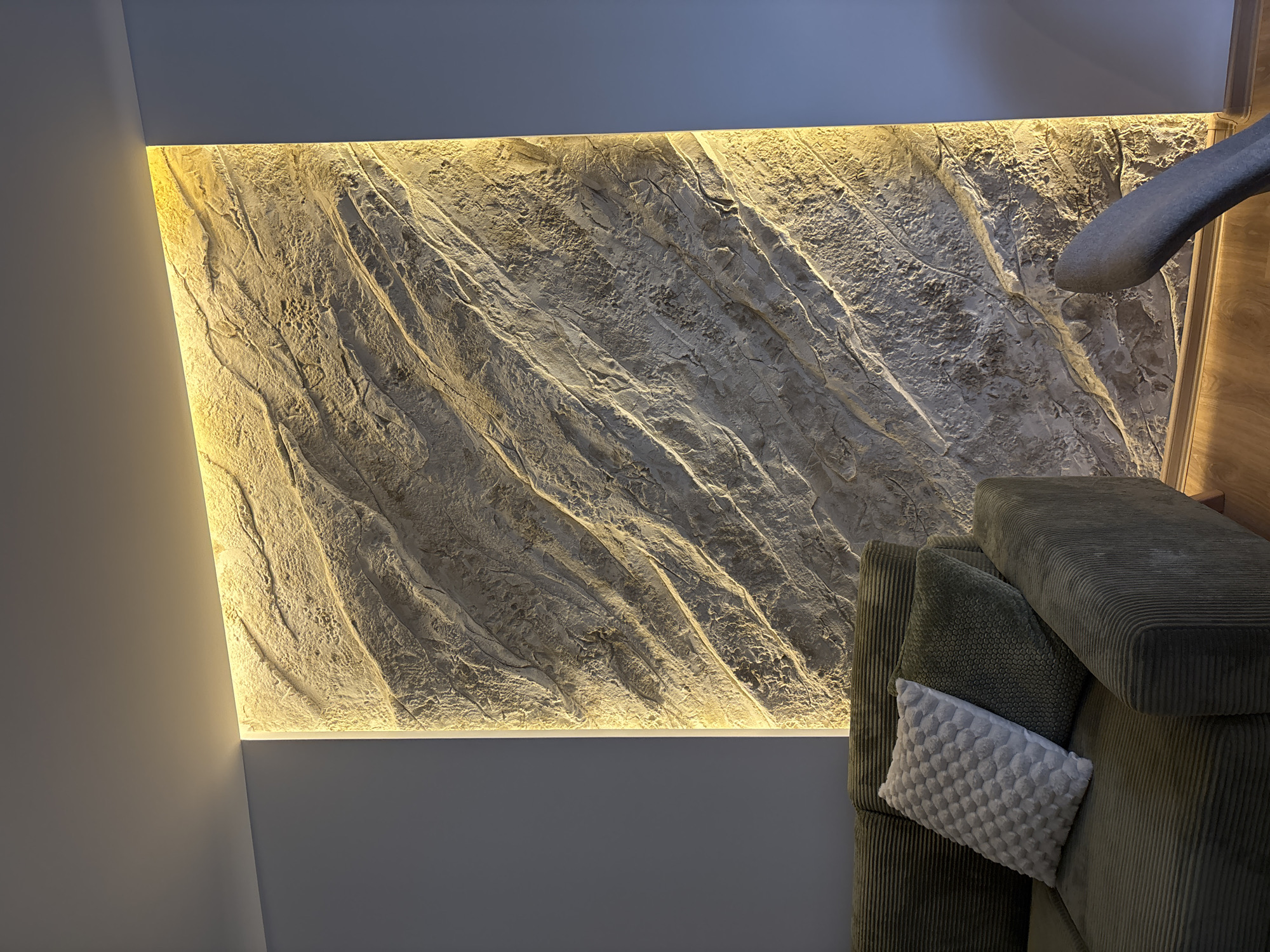 Morning scenes captured in Sofia: illuminated wall, table setting
