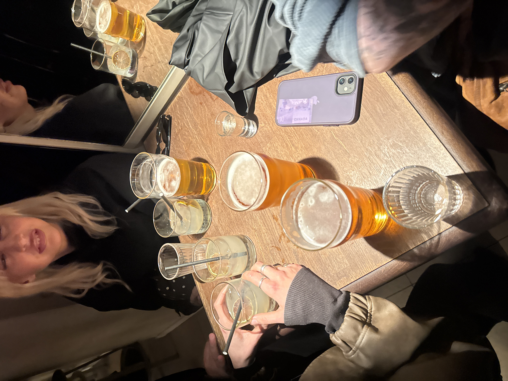 Late-night drinks gathering documented in Paris