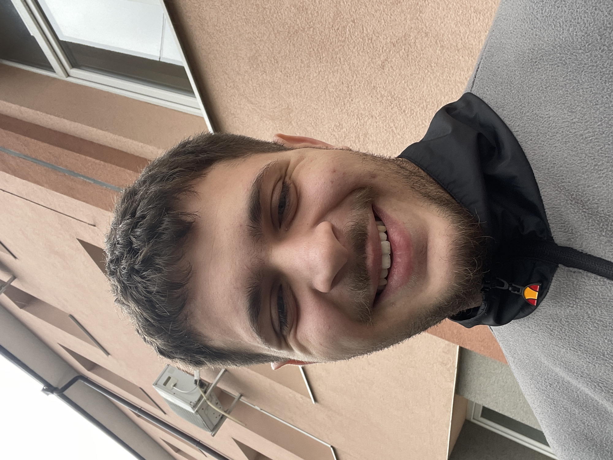 Young man takes selfie in Gorna Oryahovitsa, Bulgaria