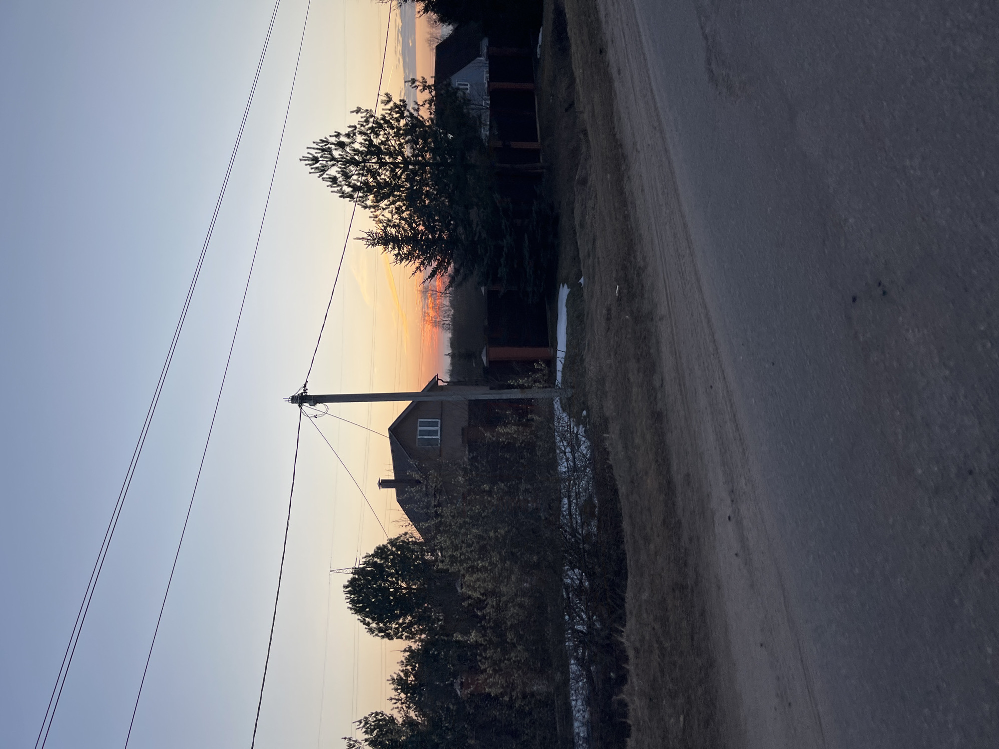 Sunset street scene captured in Раздолье, Russia