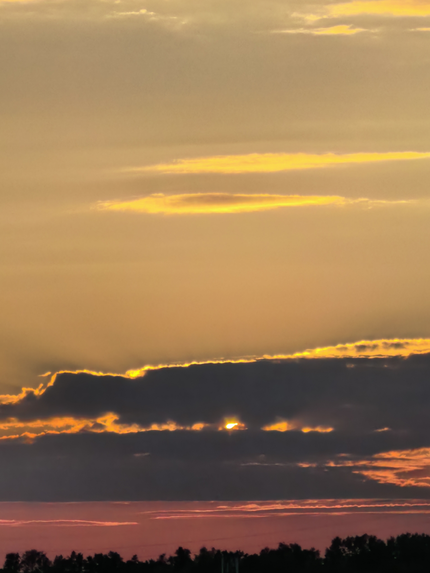 Seven angles on a vivid summer sunset sky