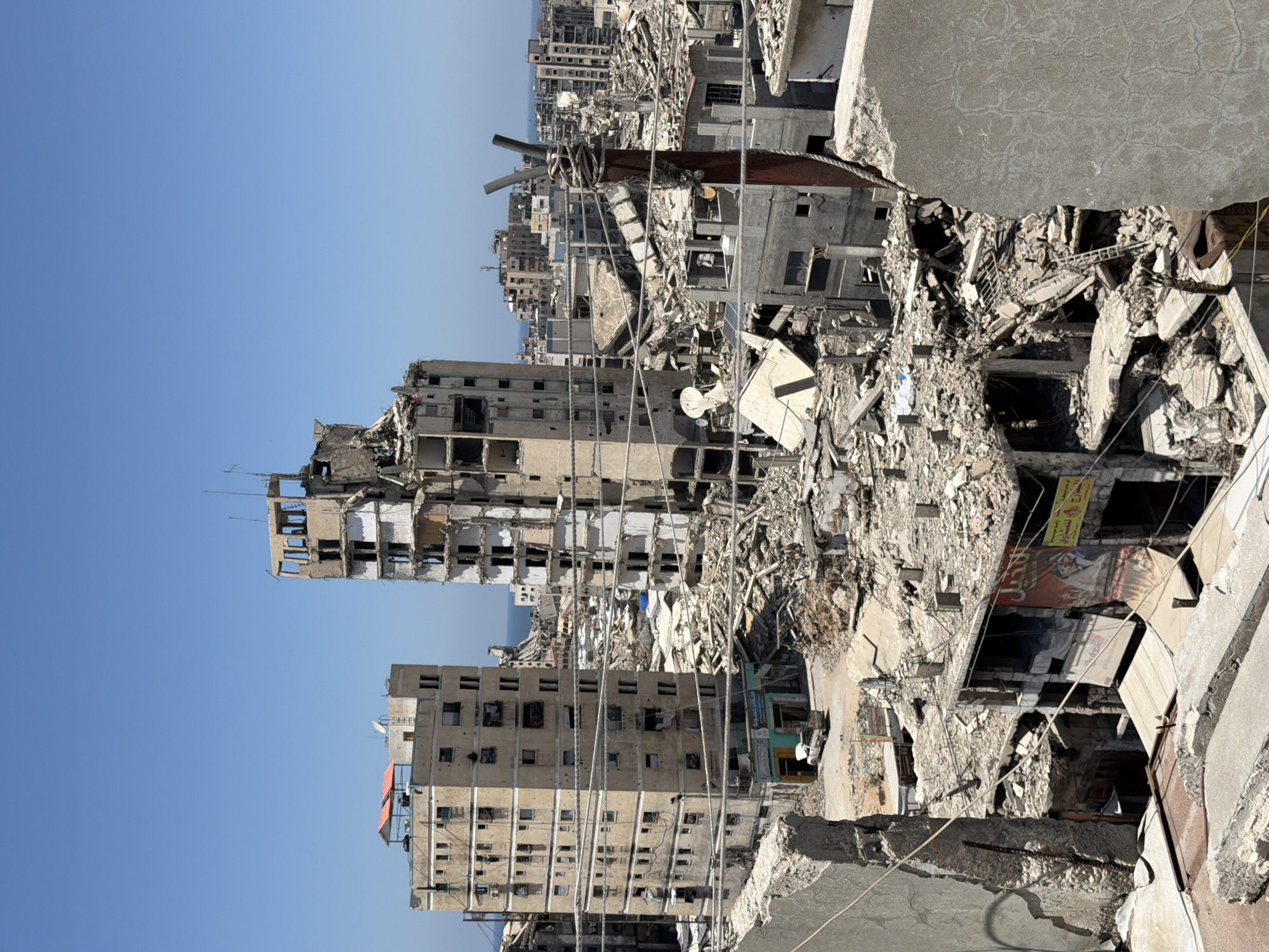 Aerial views show extensive building destruction across Gaza