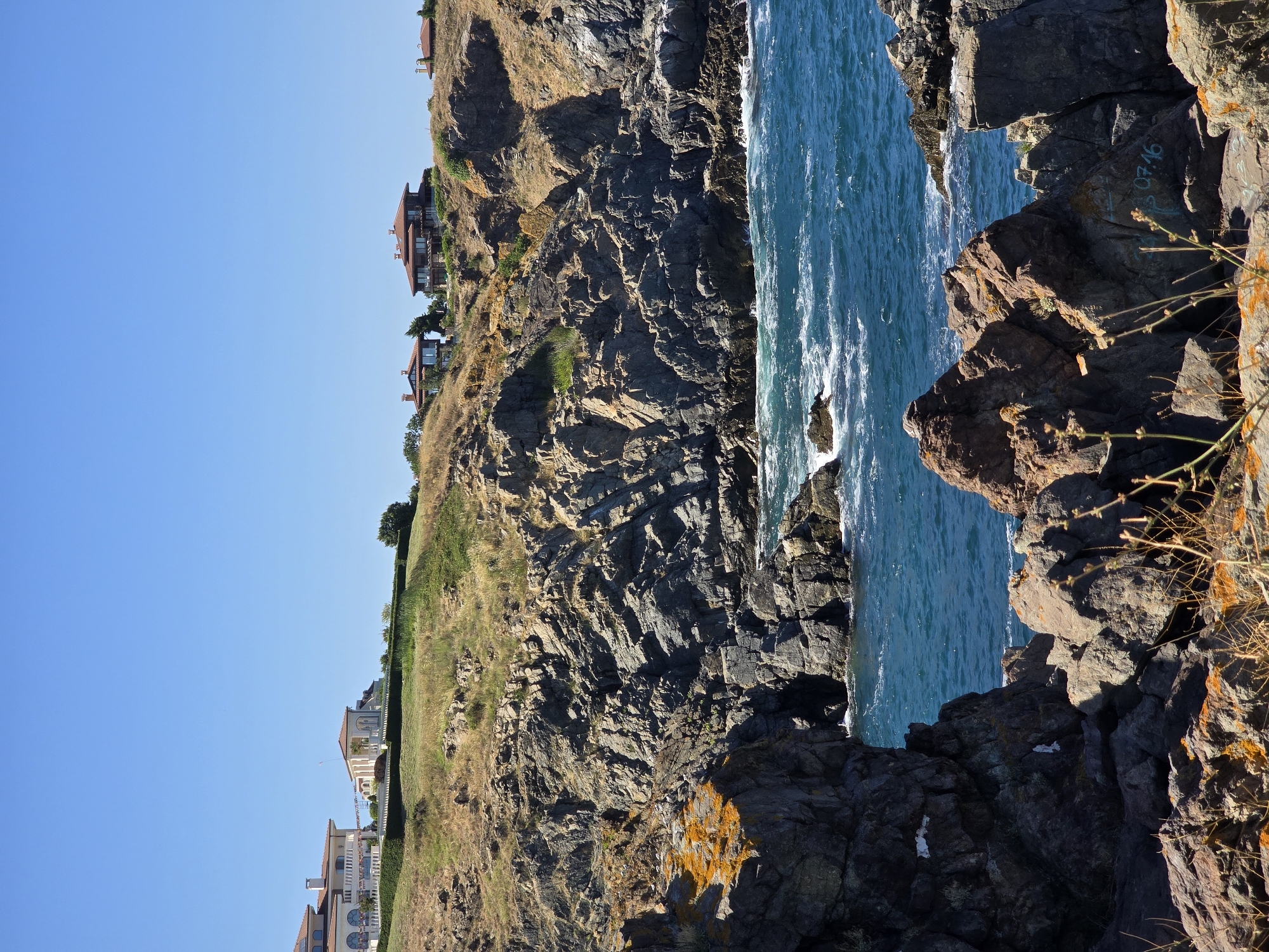 Rocky Black Sea coast outside Sozopol on a clear summer day