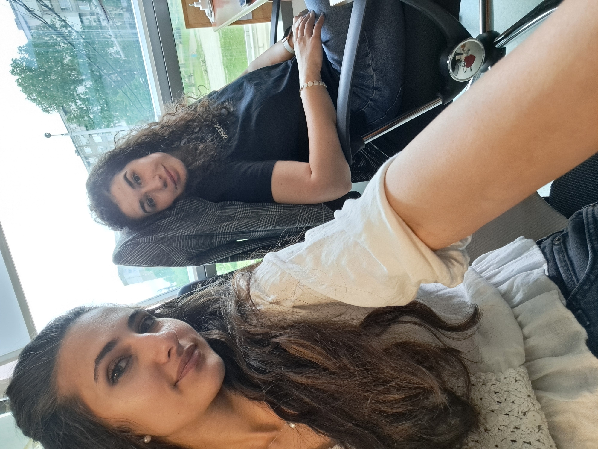 Two Women Document Office Time Together in Sofia
