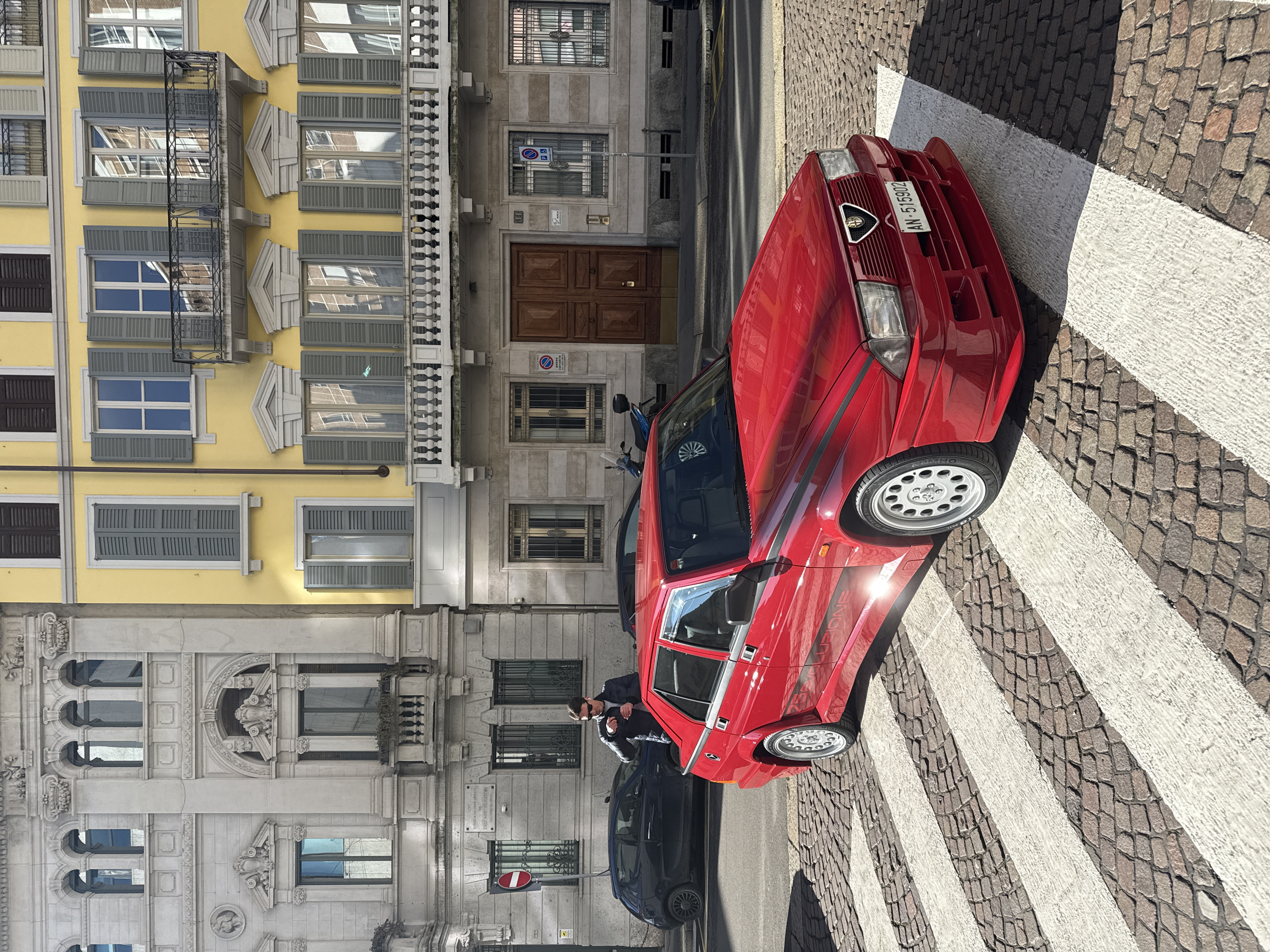 Luxury car display draws crowds to Milan's Piazza Affari