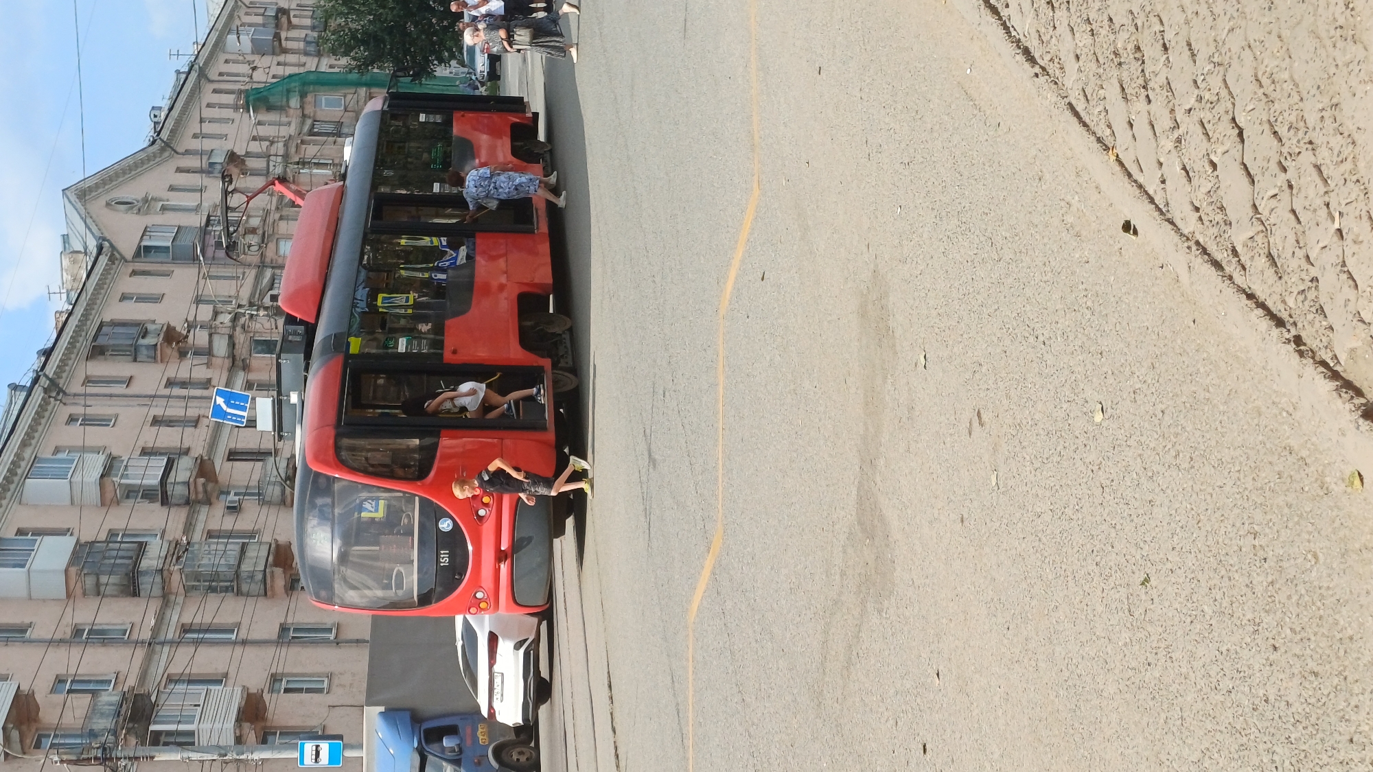 Quiet summer morning across Izhevsk streets and homes