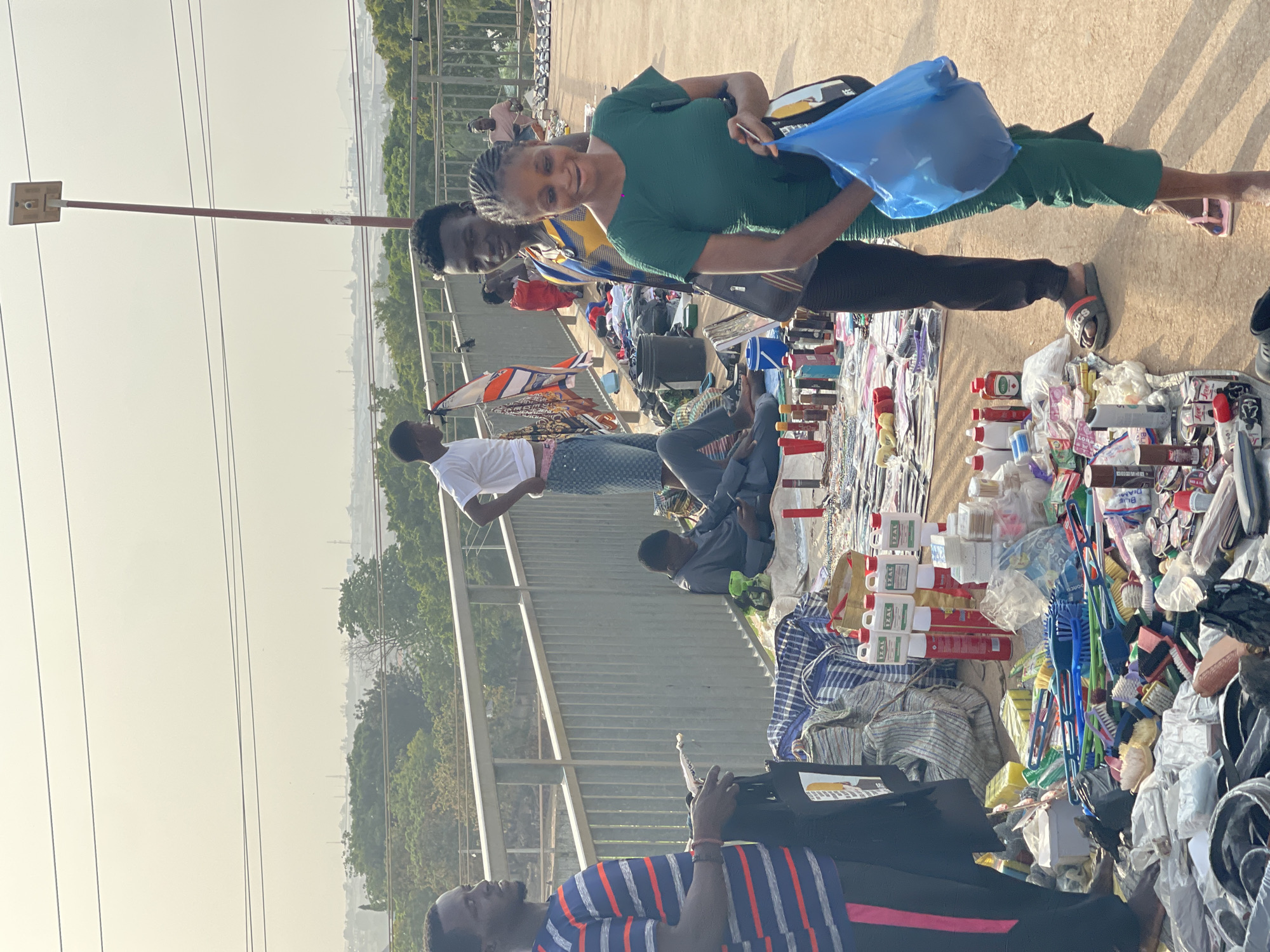 Pedestrian bridge becomes makeshift marketplace in Kuchingoro, Nigeria