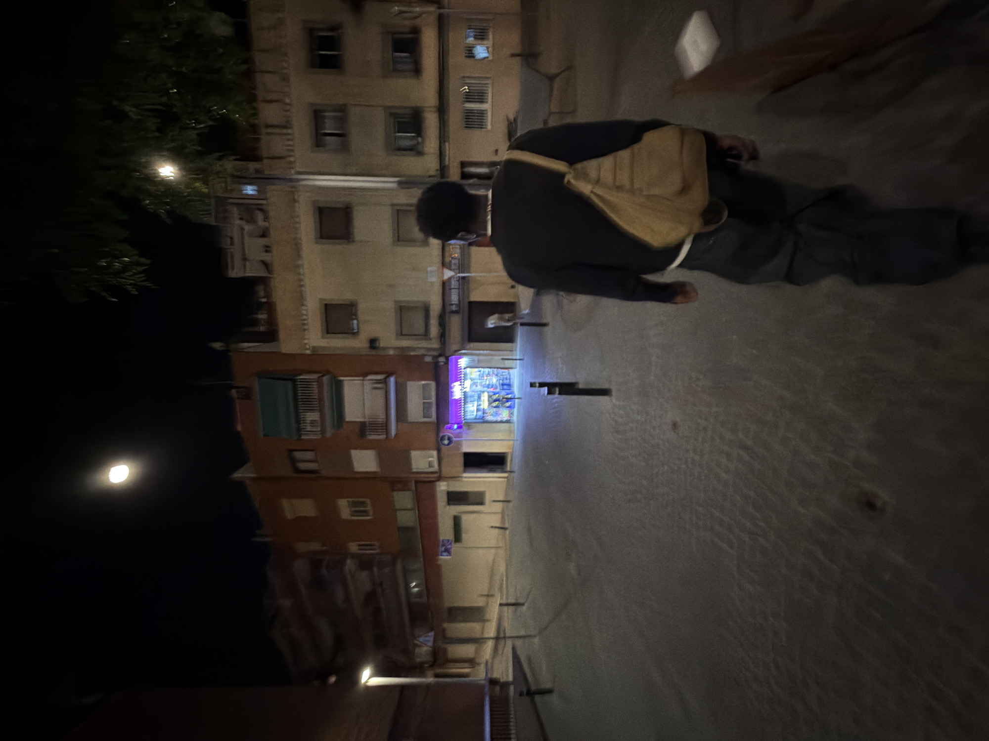 Evening pedestrian spotted on Barcelona street