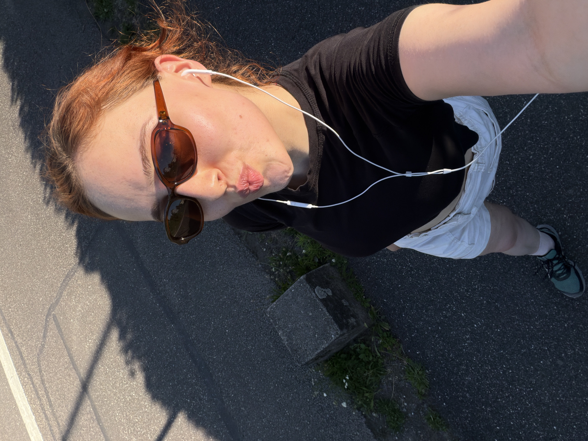 Selfie session on a sunny Strasbourg path