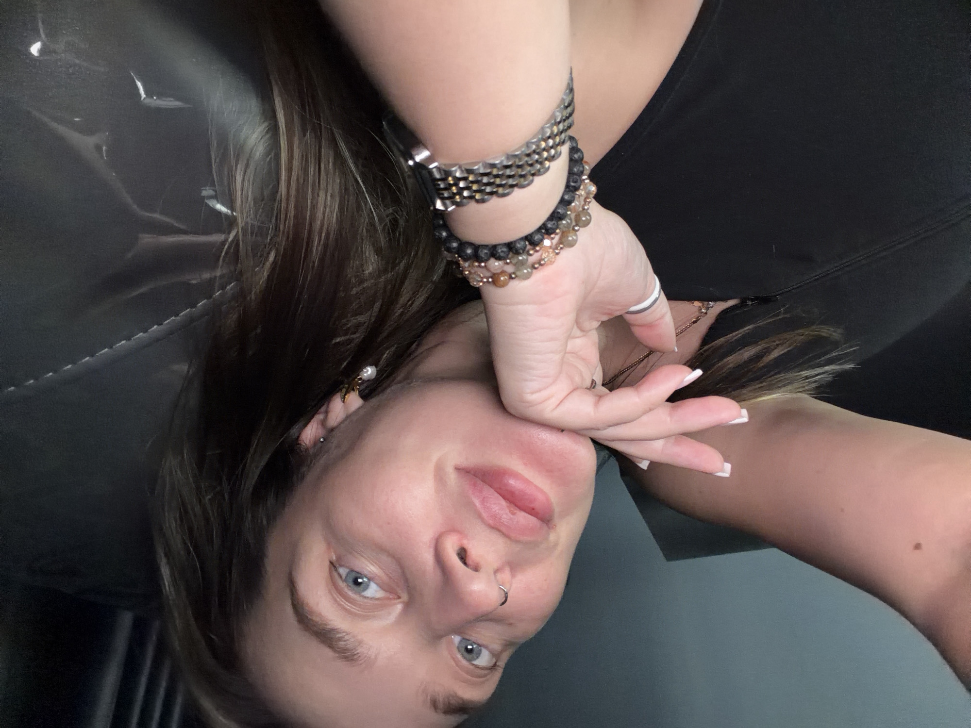 Woman photographed in multiple poses in Moscow
