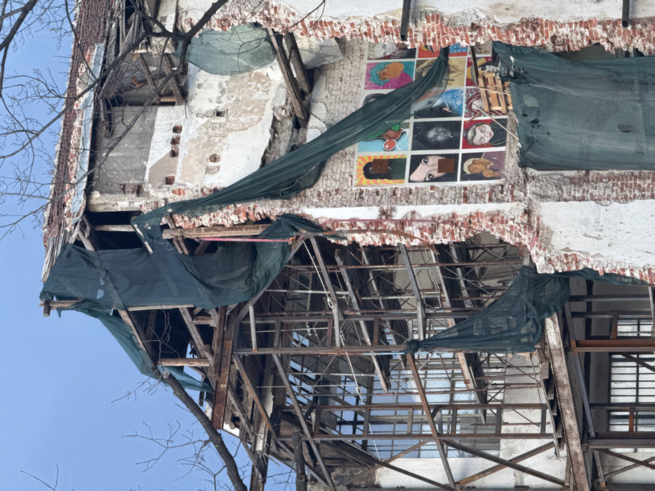 Building demolition underway on Angel Kanchev Street, Sofia